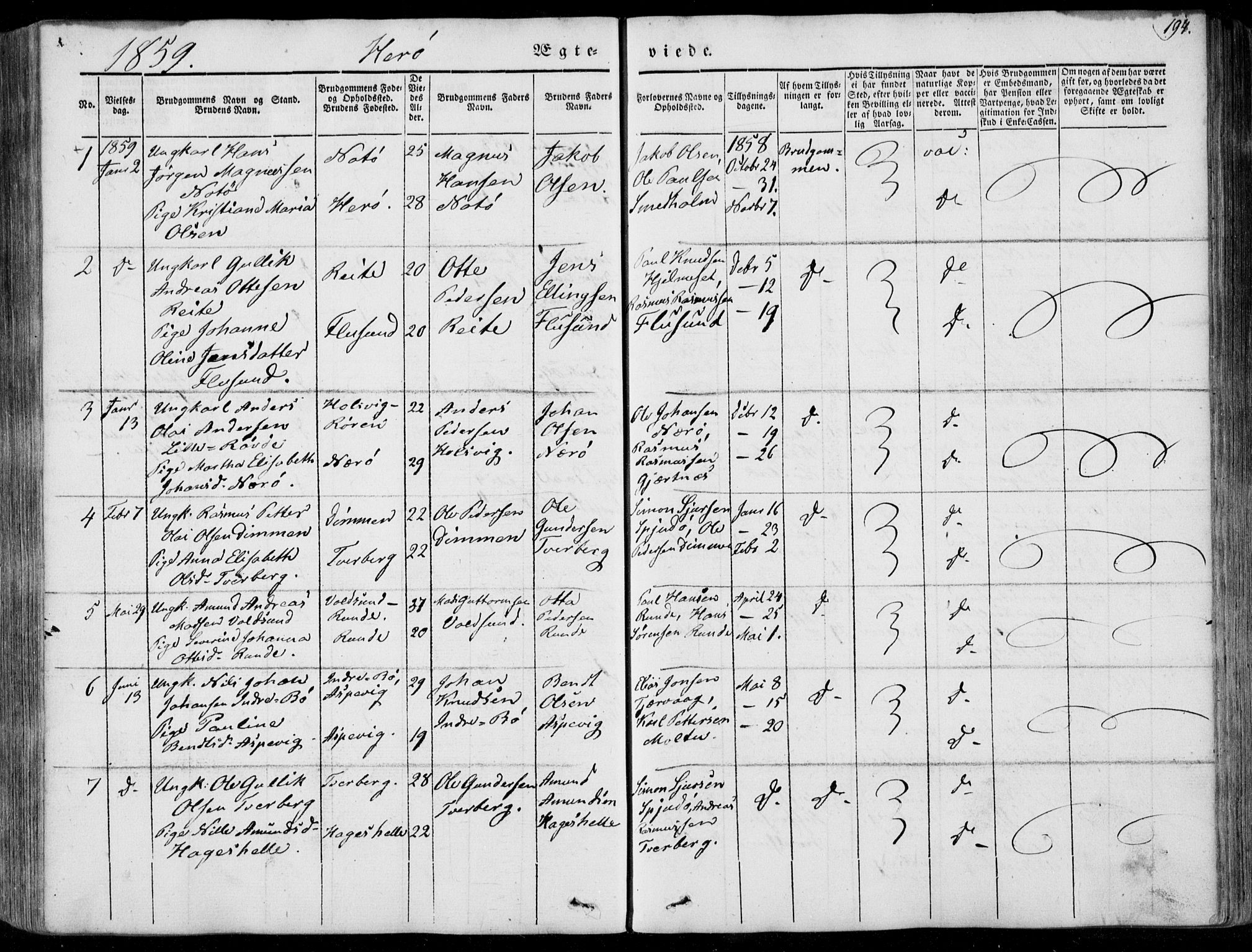 Ministerialprotokoller, klokkerbøker og fødselsregistre - Møre og Romsdal, AV/SAT-A-1454/507/L0070: Parish register (official) no. 507A05, 1842-1873, p. 194