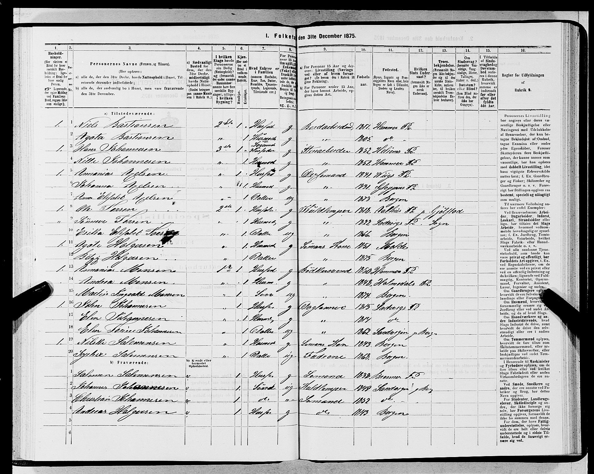 SAB, 1875 census for 1301 Bergen, 1875, p. 5808