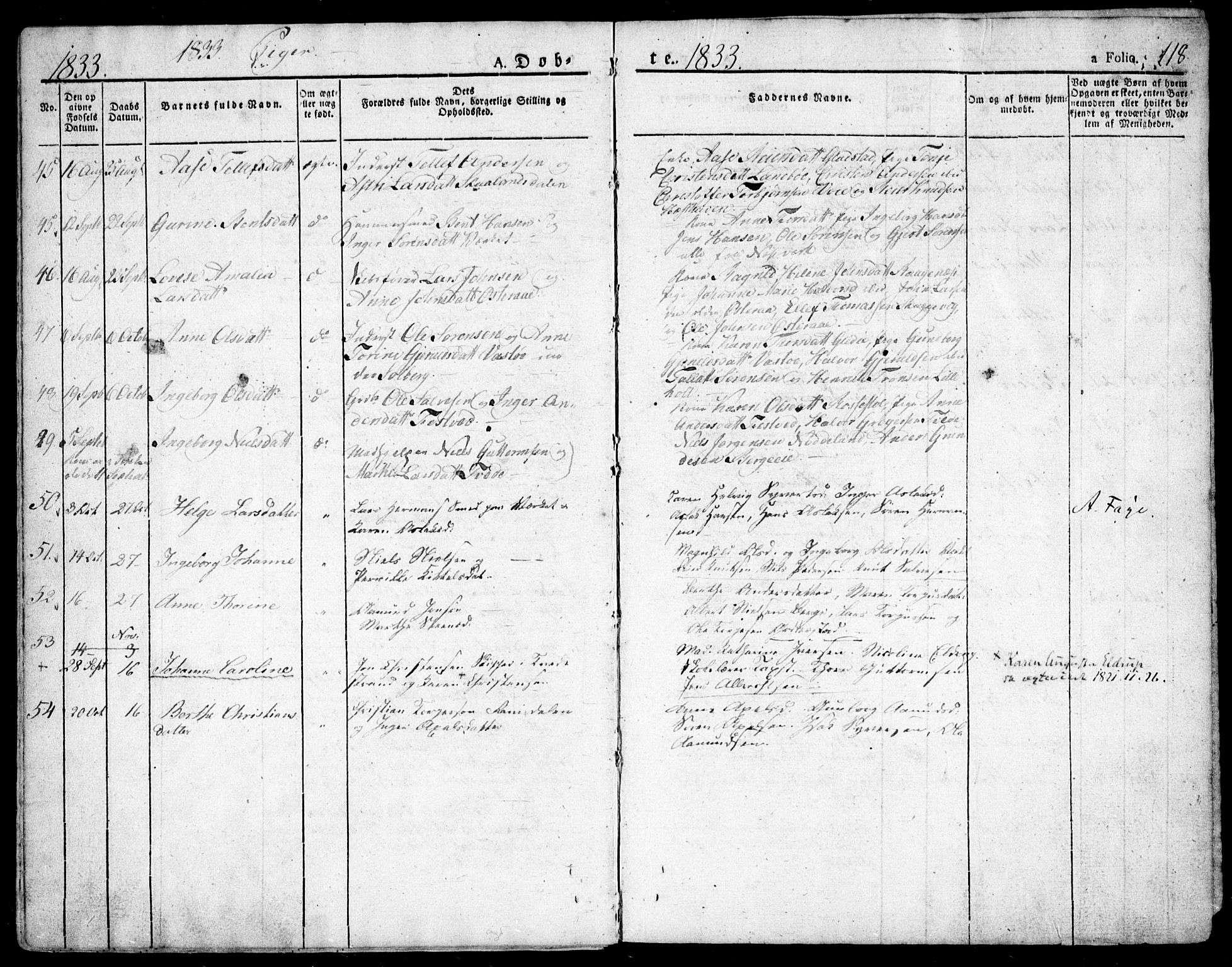 Holt sokneprestkontor, AV/SAK-1111-0021/F/Fa/L0006: Parish register (official) no. A 6, 1820-1835, p. 118