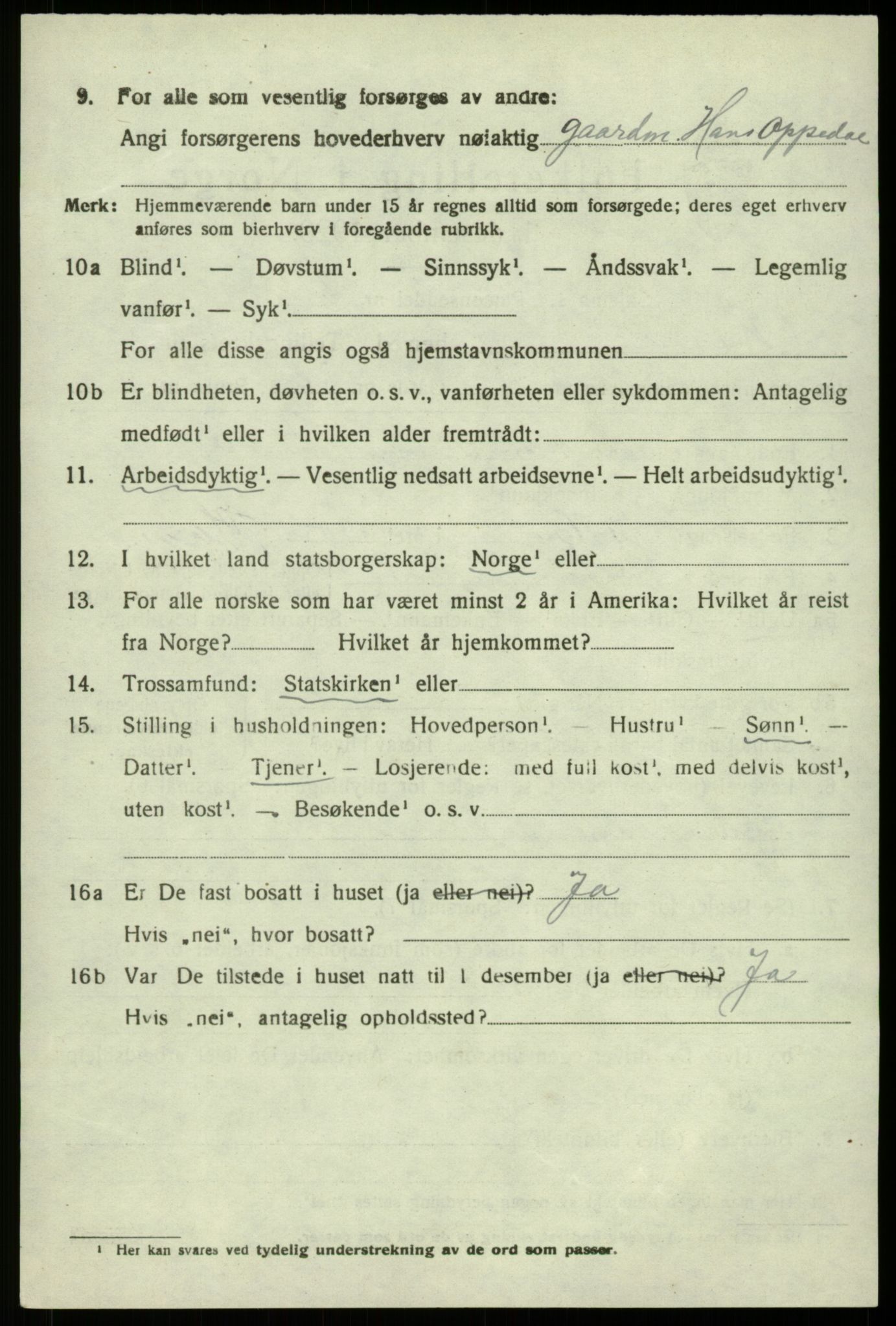 SAB, 1920 census for Hamre, 1920, p. 6250