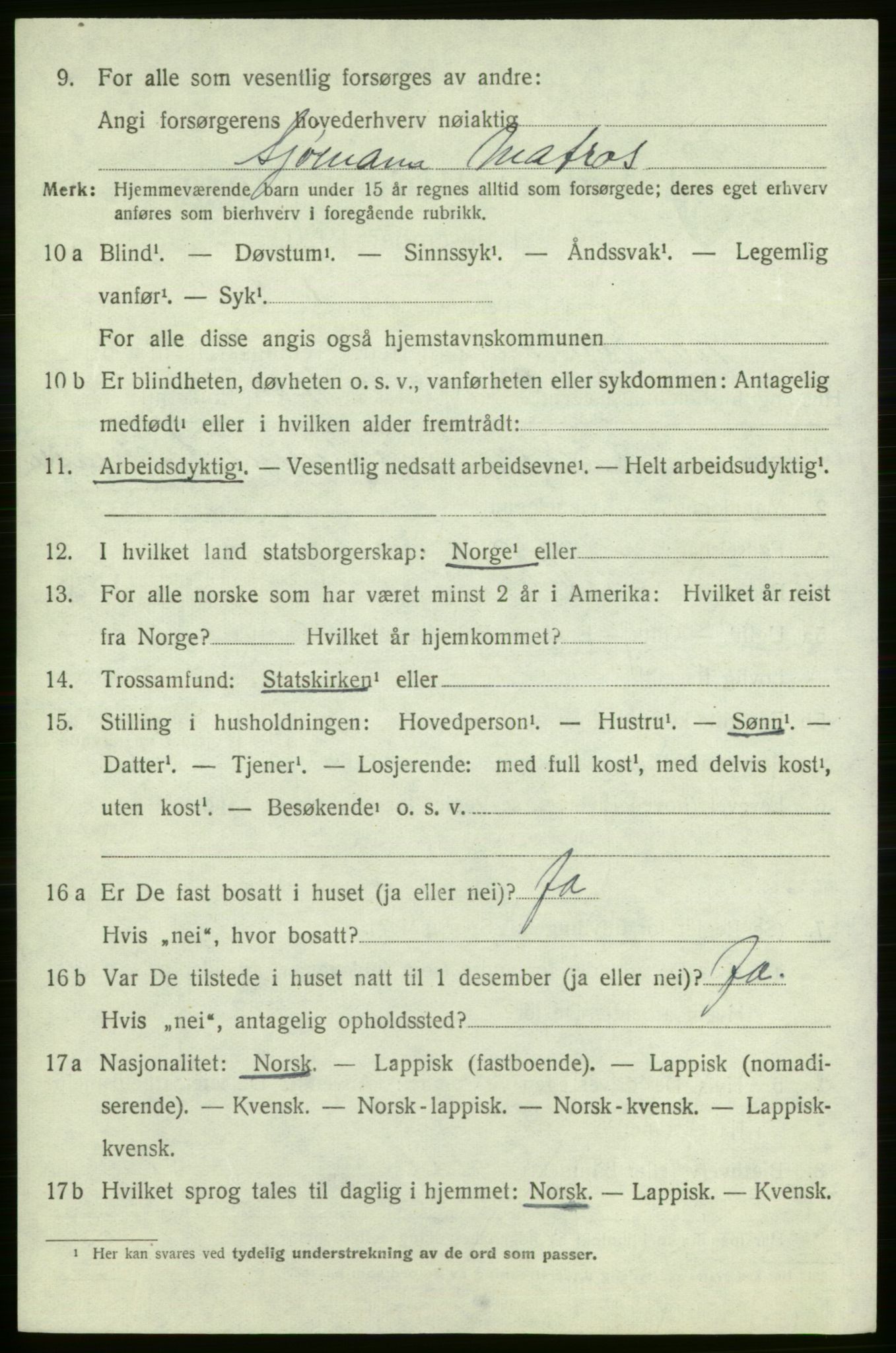 SATØ, 1920 census for Nord-Varanger, 1920, p. 2574