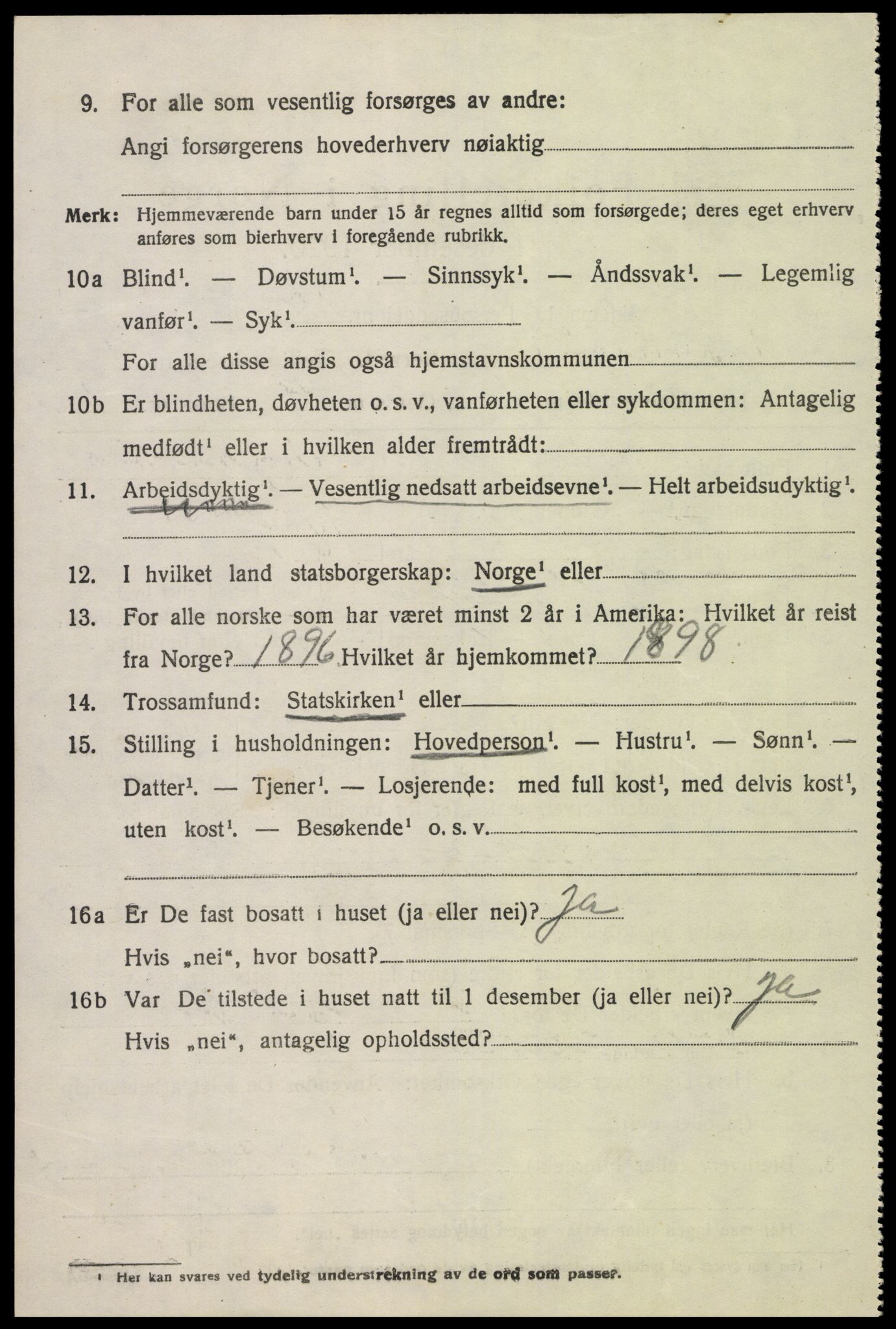 SAK, 1920 census for Vigmostad, 1920, p. 1194