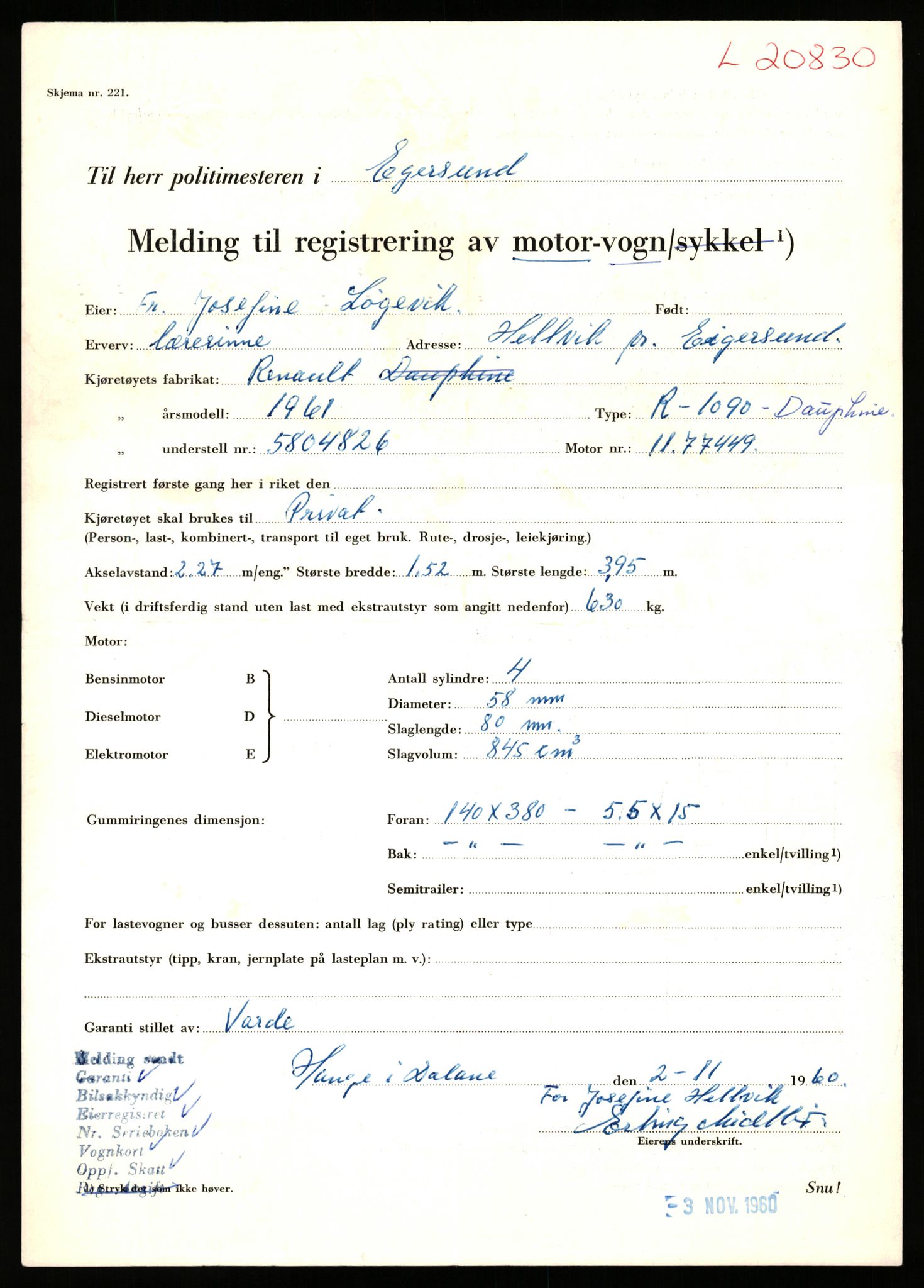 Stavanger trafikkstasjon, AV/SAST-A-101942/0/F/L0037: L-20500 - L-21499, 1930-1971, p. 1163