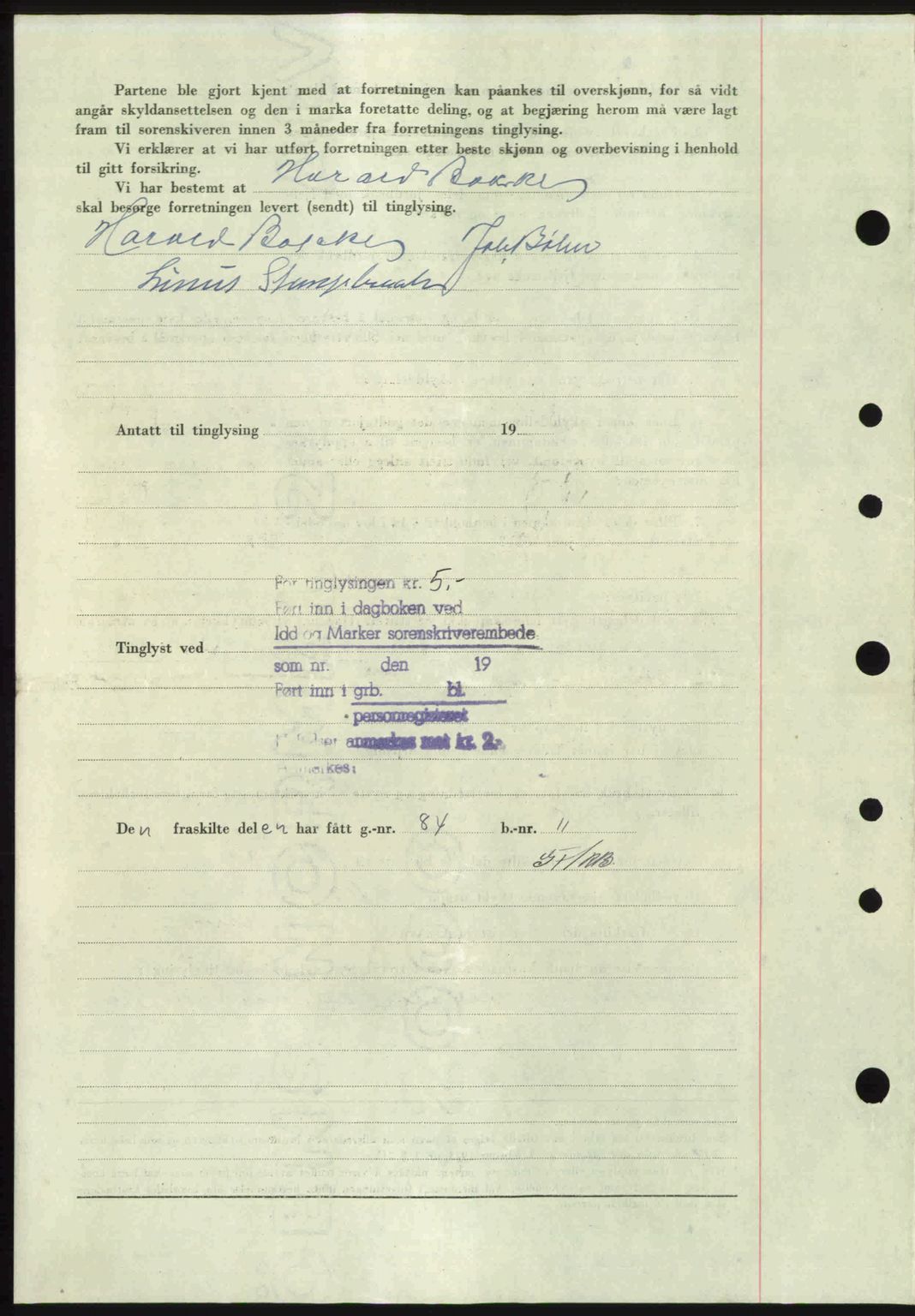 Idd og Marker sorenskriveri, AV/SAO-A-10283/G/Gb/Gbb/L0008: Mortgage book no. A8, 1946-1946, Diary no: : 381/1946