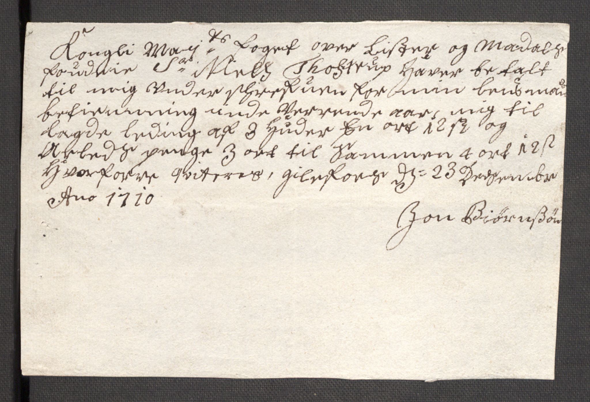 Rentekammeret inntil 1814, Reviderte regnskaper, Fogderegnskap, AV/RA-EA-4092/R43/L2553: Fogderegnskap Lista og Mandal, 1710, p. 55