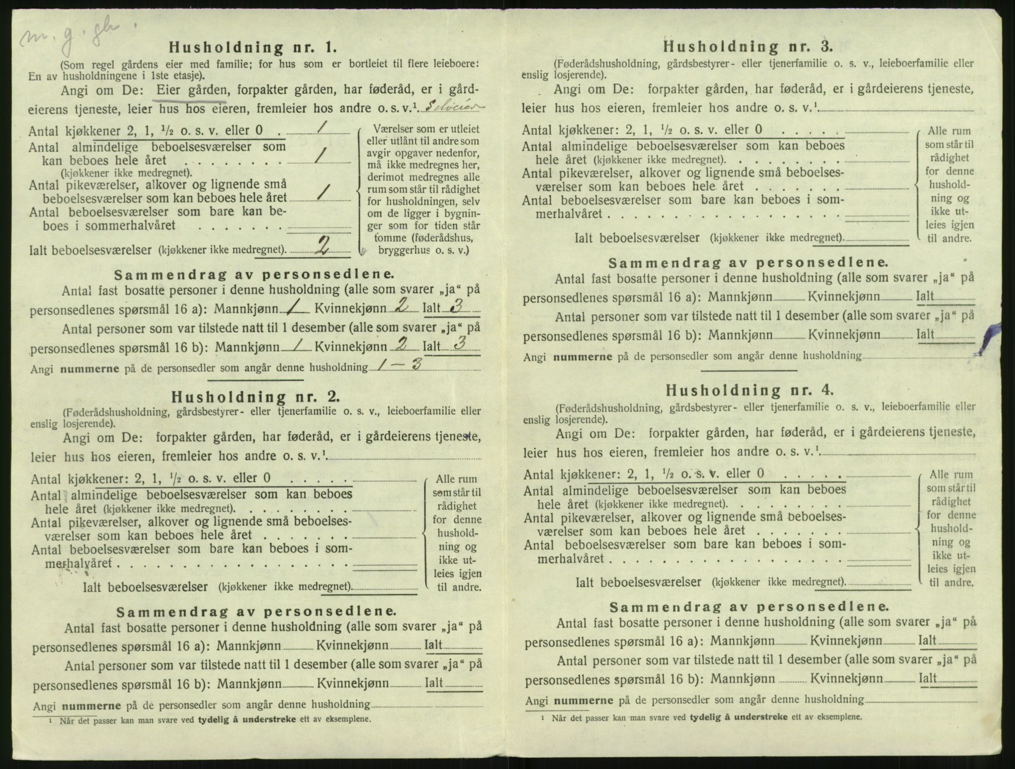 SAT, 1920 census for Hareid, 1920, p. 288