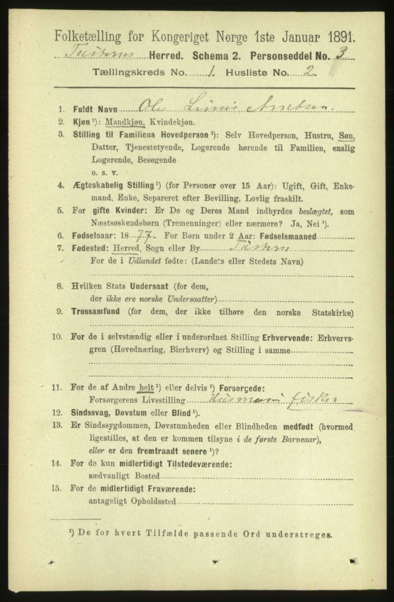 RA, 1891 census for 1572 Tustna, 1891, p. 107