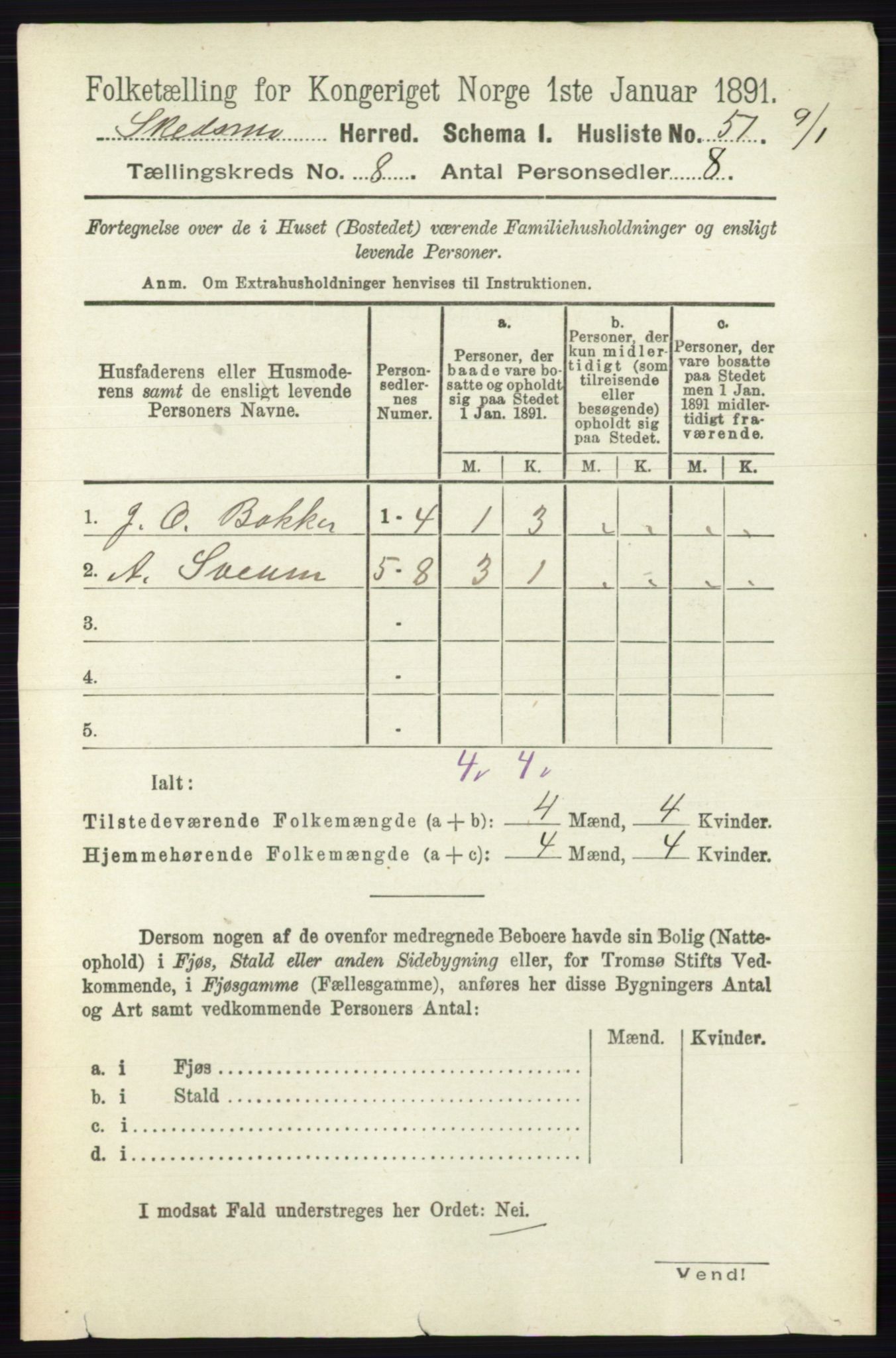 RA, 1891 census for 0231 Skedsmo, 1891, p. 3861