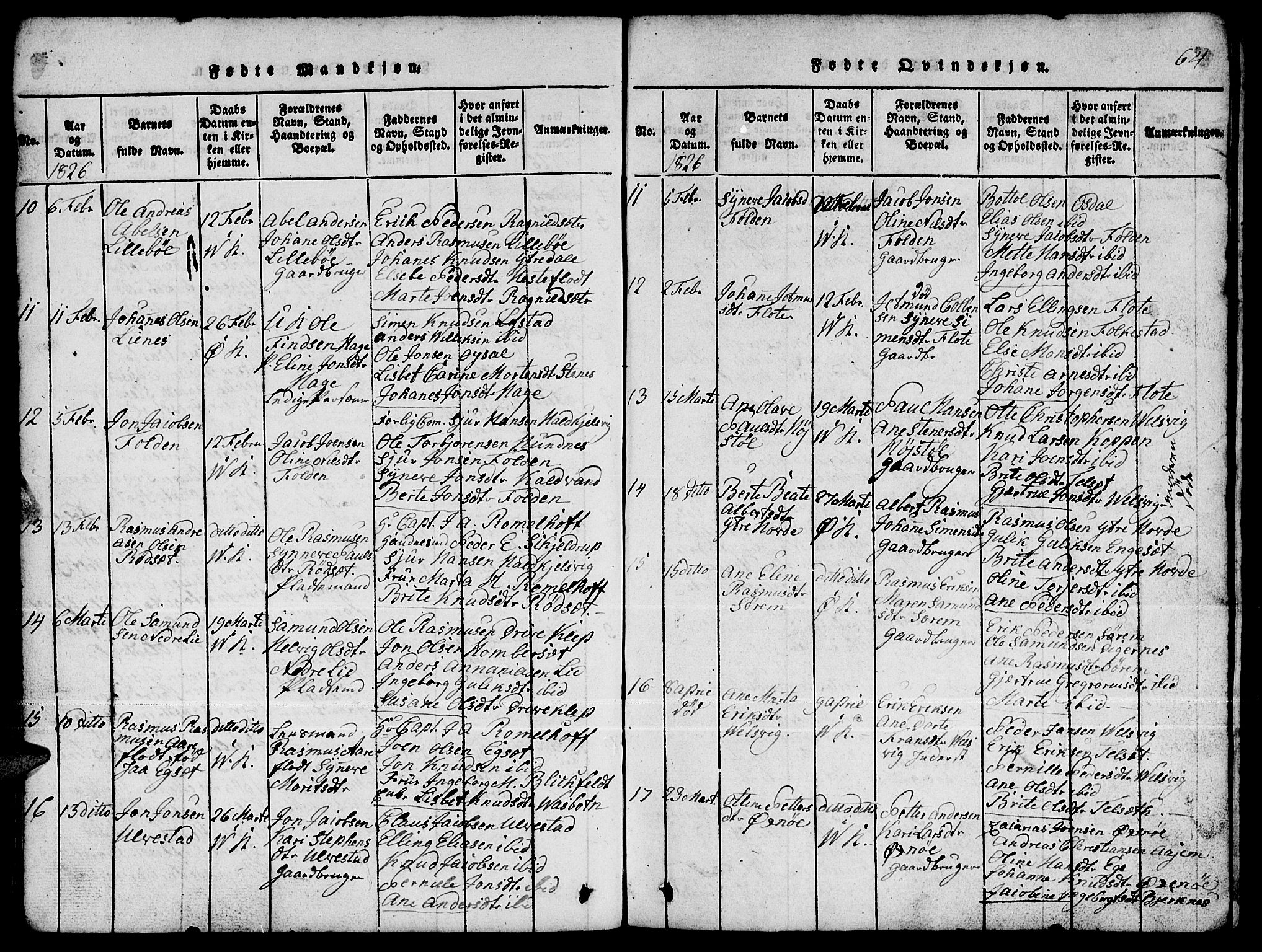 Ministerialprotokoller, klokkerbøker og fødselsregistre - Møre og Romsdal, AV/SAT-A-1454/511/L0155: Parish register (copy) no. 511C01, 1817-1829, p. 64