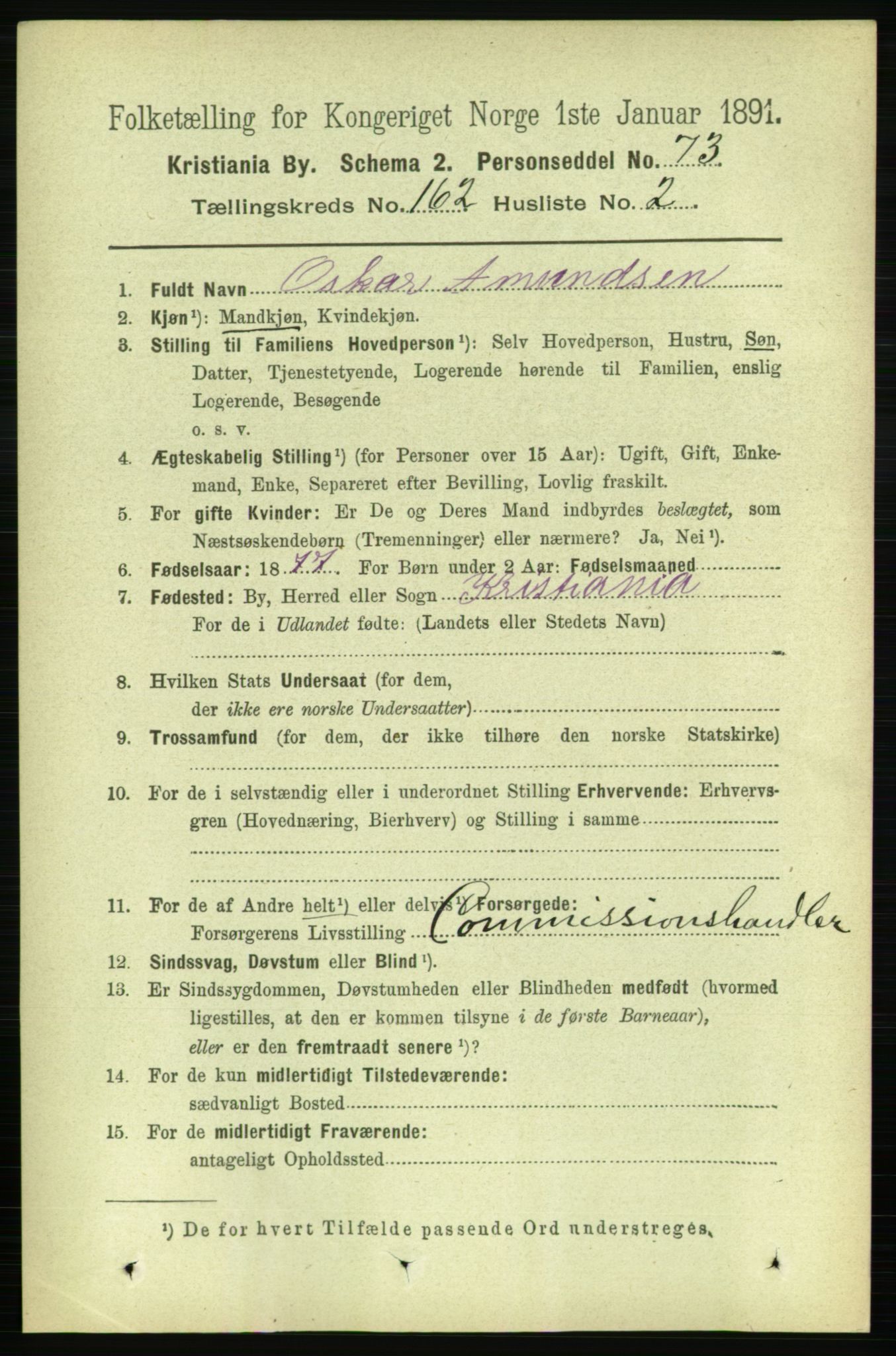 RA, 1891 census for 0301 Kristiania, 1891, p. 92731