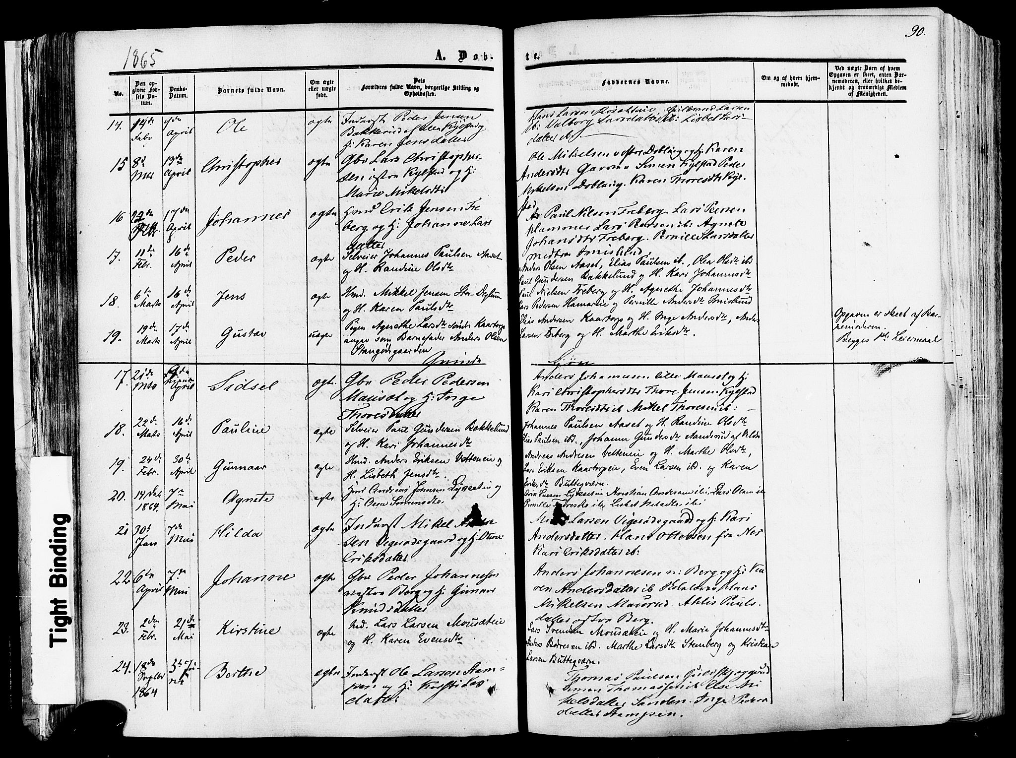 Vang prestekontor, Hedmark, SAH/PREST-008/H/Ha/Haa/L0013: Parish register (official) no. 13, 1855-1879, p. 90