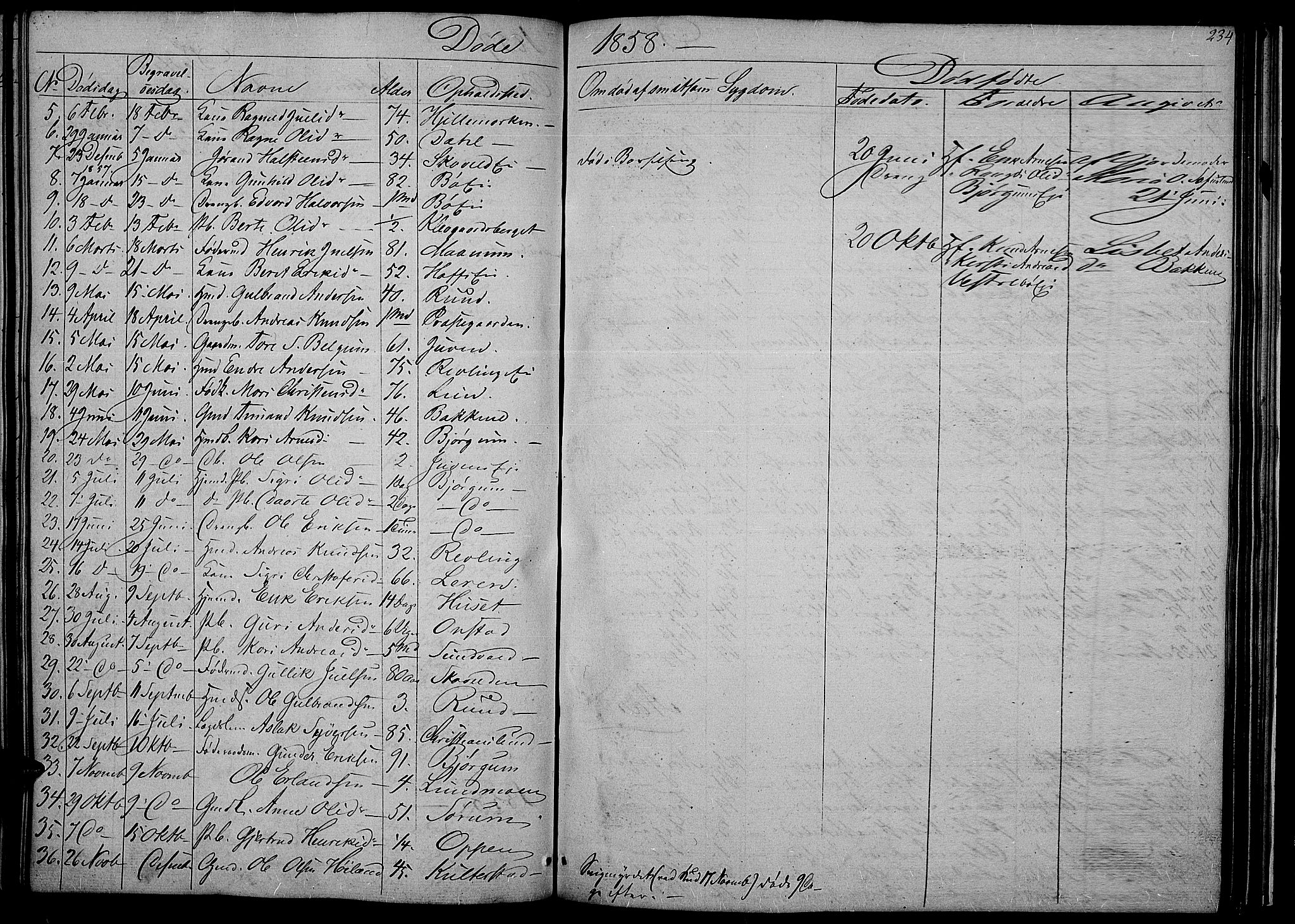 Nord-Aurdal prestekontor, SAH/PREST-132/H/Ha/Hab/L0002: Parish register (copy) no. 2, 1842-1877, p. 234