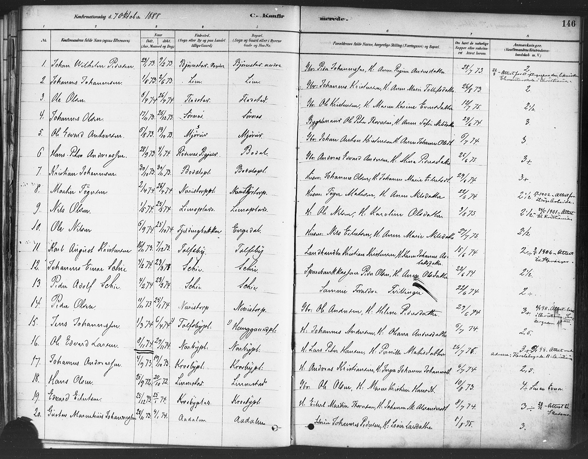 Rakkestad prestekontor Kirkebøker, SAO/A-2008/F/Fa/L0012: Parish register (official) no. I 12, 1878-1893, p. 146