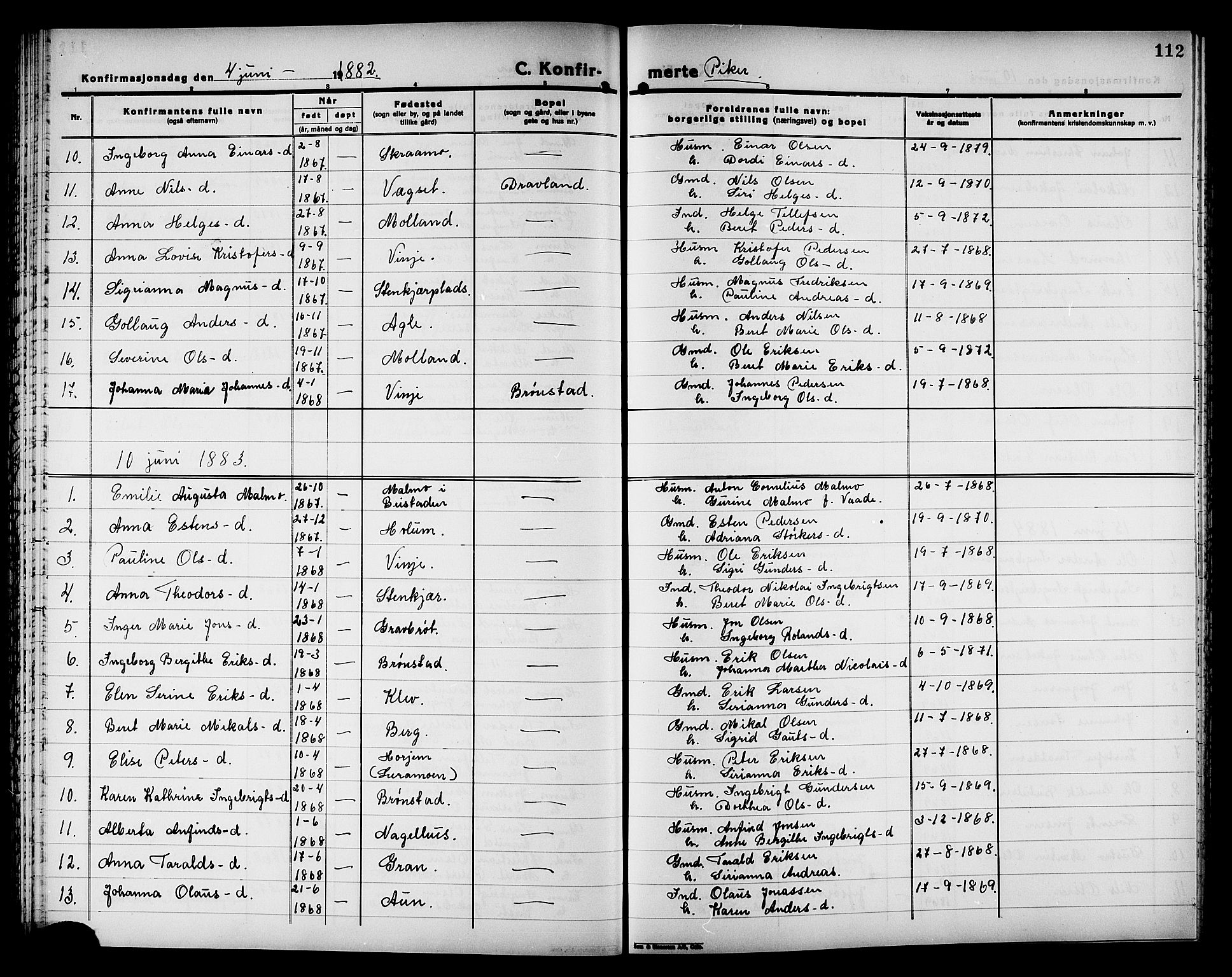 Ministerialprotokoller, klokkerbøker og fødselsregistre - Nord-Trøndelag, AV/SAT-A-1458/749/L0486: Parish register (official) no. 749D02, 1873-1887, p. 112