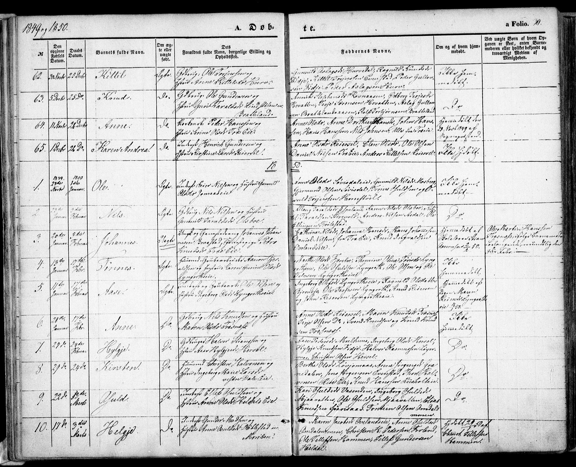 Froland sokneprestkontor, SAK/1111-0013/F/Fa/L0002: Parish register (official) no. A 2, 1845-1863, p. 30