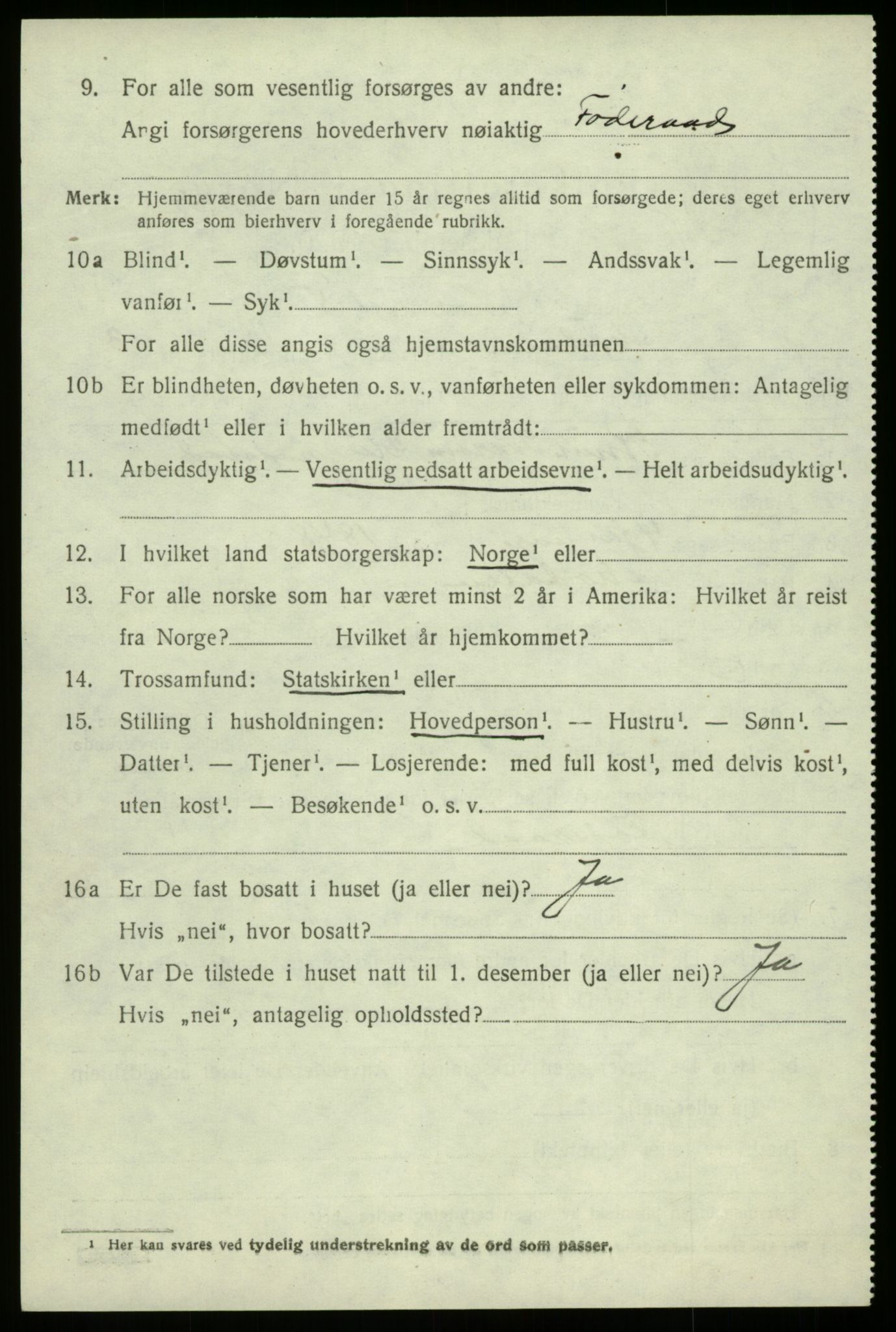 SAB, 1920 census for Modalen, 1920, p. 545