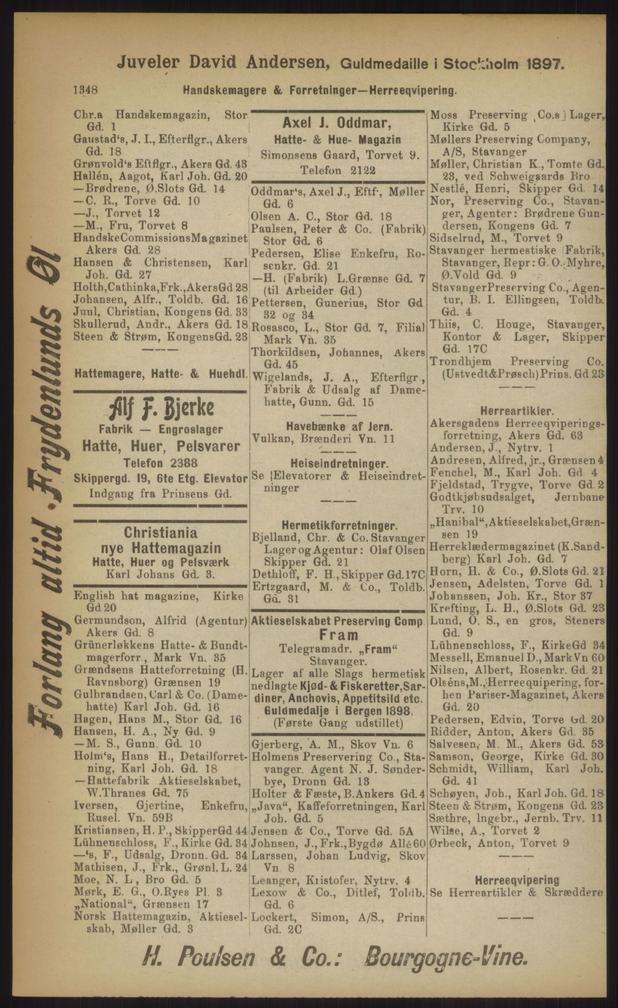 Kristiania/Oslo adressebok, PUBL/-, 1903, p. 1348