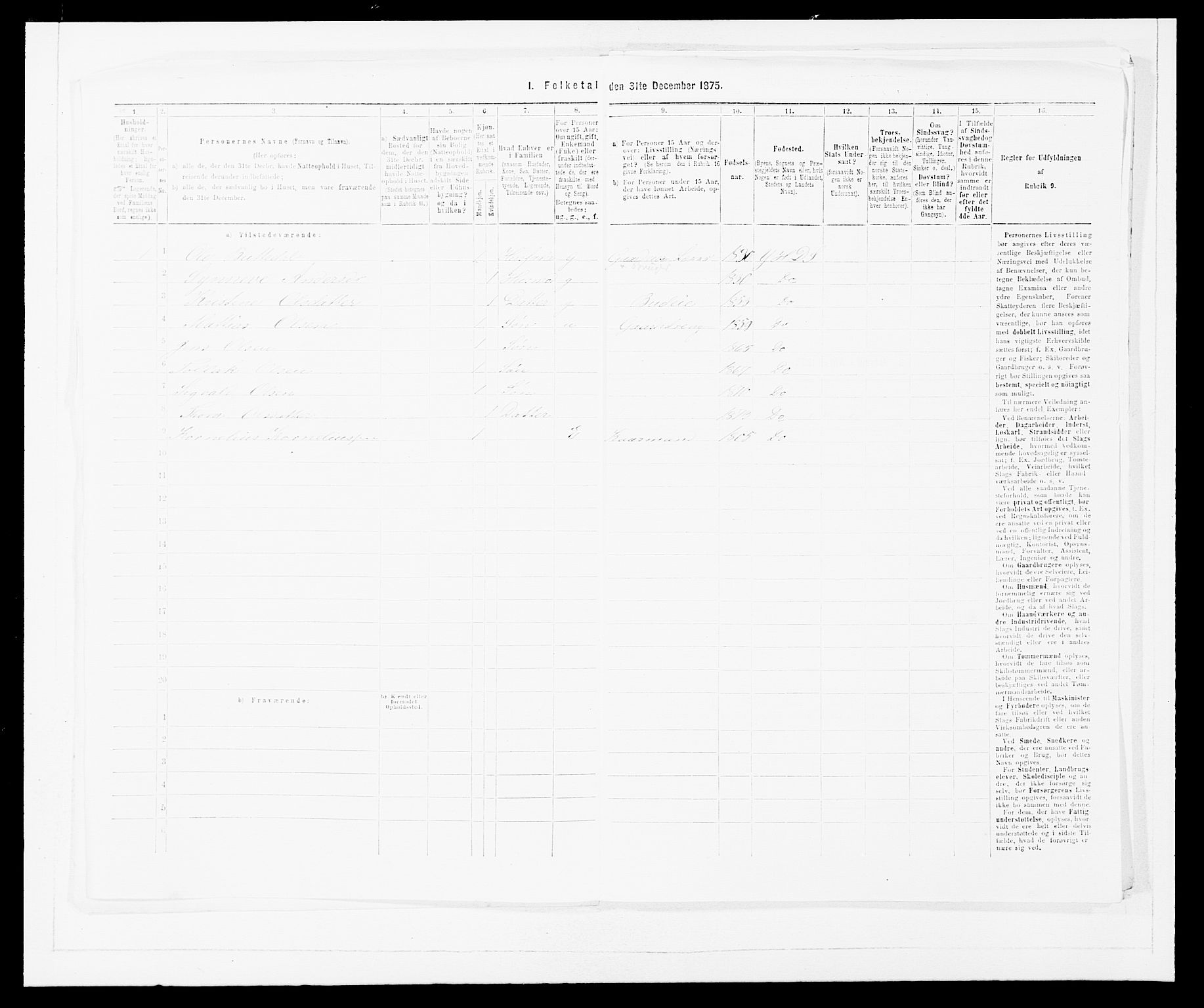 SAB, 1875 census for 1429P Ytre Holmedal, 1875, p. 866