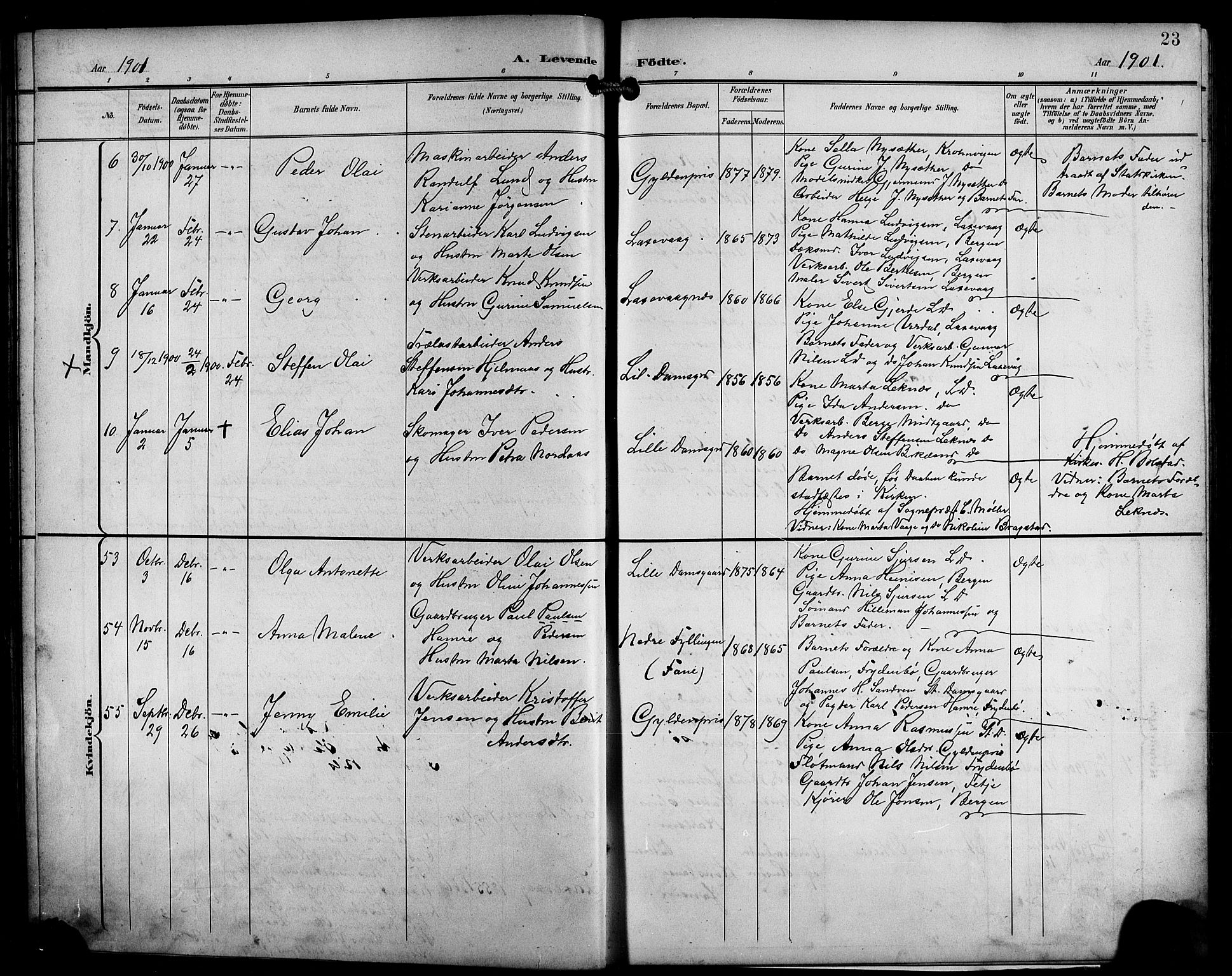 Laksevåg Sokneprestembete, SAB/A-76501/H/Ha/Hab/Haba/L0004: Parish register (copy) no. A 4, 1899-1909, p. 23