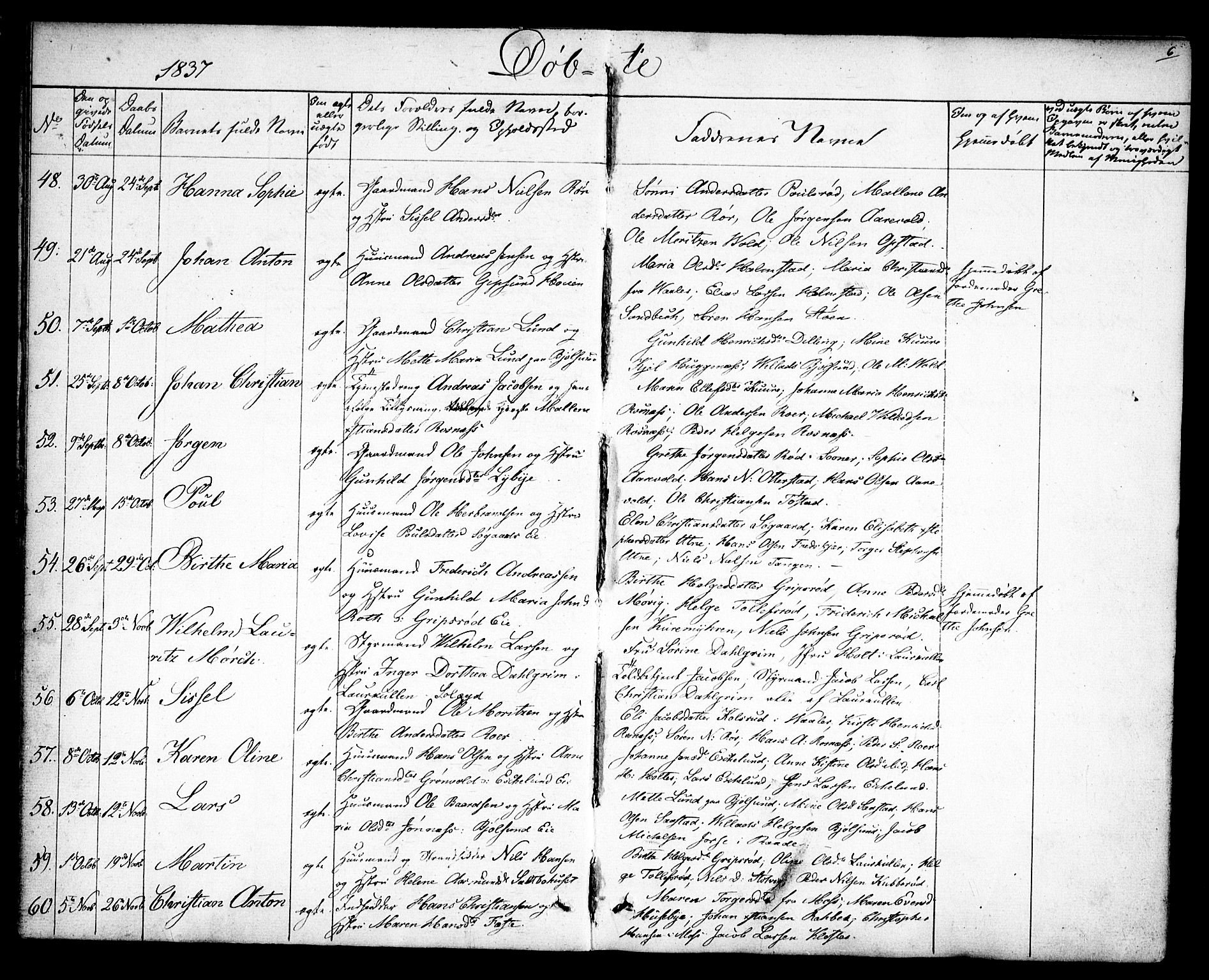 Rygge prestekontor Kirkebøker, AV/SAO-A-10084b/F/Fa/L0004: Parish register (official) no. 4, 1836-1851, p. 6