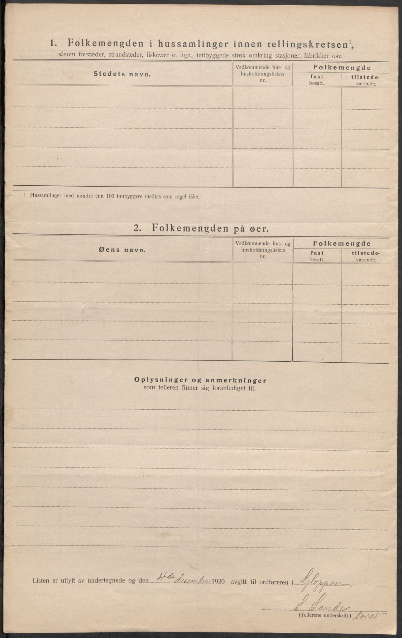 SAB, 1920 census for Gloppen, 1920, p. 20