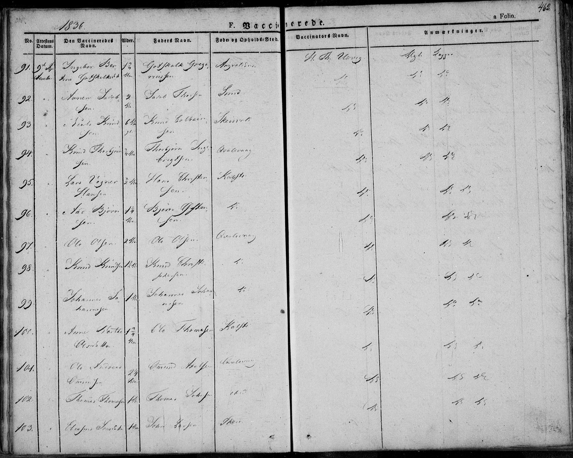 Avaldsnes sokneprestkontor, AV/SAST-A -101851/H/Ha/Haa/L0005: Parish register (official) no. A 5.2, 1825-1841, p. 462