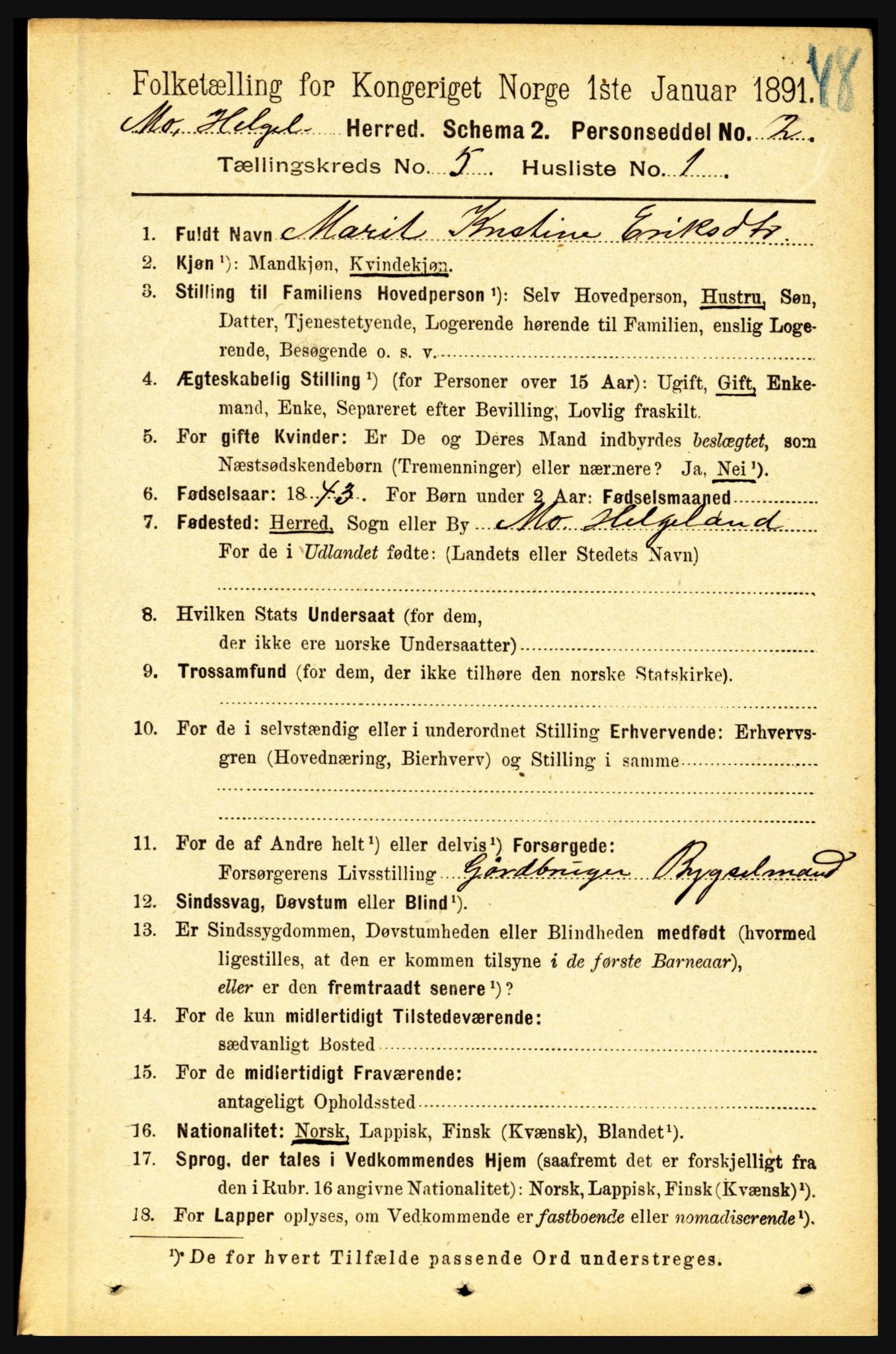 RA, 1891 census for 1833 Mo, 1891, p. 1914