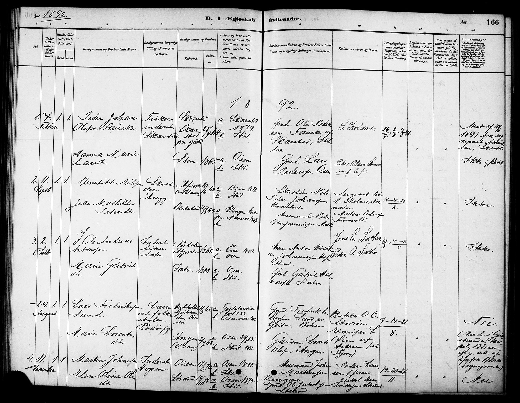 Ministerialprotokoller, klokkerbøker og fødselsregistre - Sør-Trøndelag, SAT/A-1456/658/L0722: Parish register (official) no. 658A01, 1879-1896, p. 166