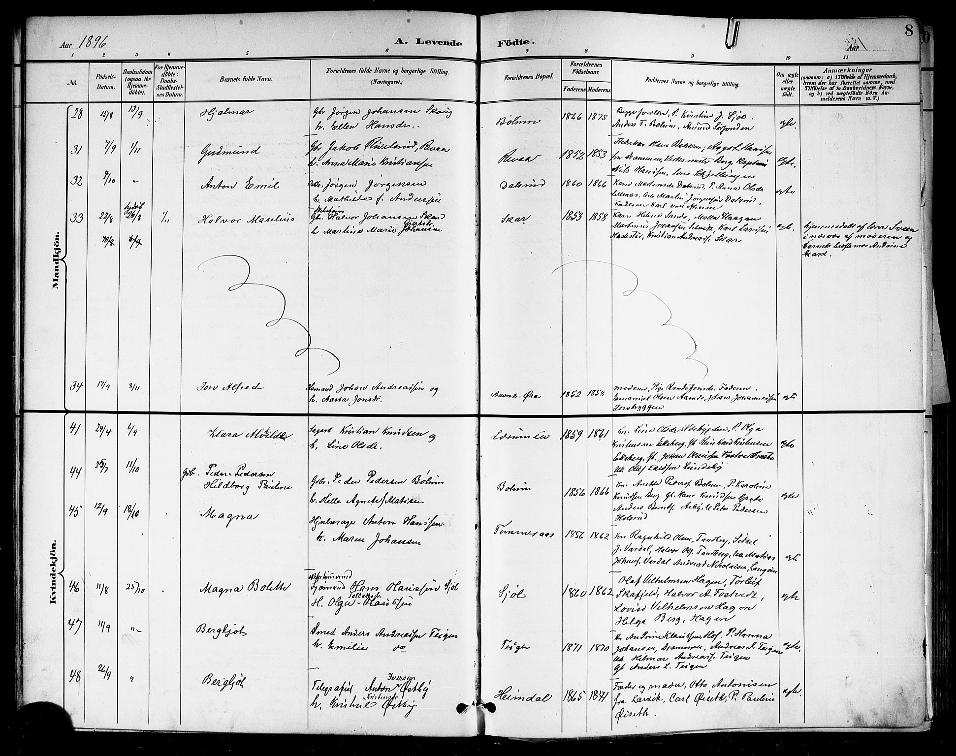 Sande Kirkebøker, AV/SAKO-A-53/G/Ga/L0004: Parish register (copy) no. 4, 1895-1918, p. 8