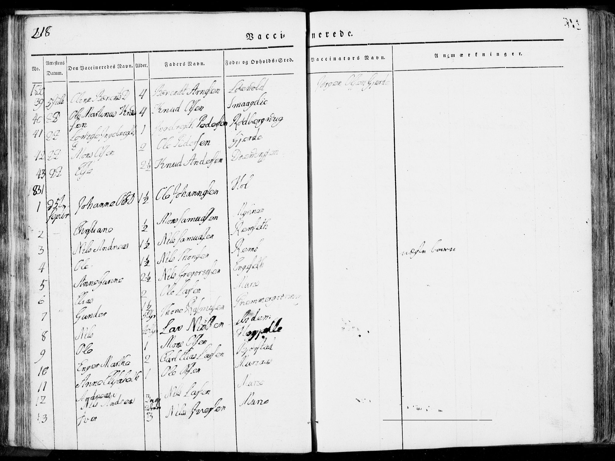 Ministerialprotokoller, klokkerbøker og fødselsregistre - Møre og Romsdal, SAT/A-1454/519/L0248: Parish register (official) no. 519A07, 1829-1860, p. 218