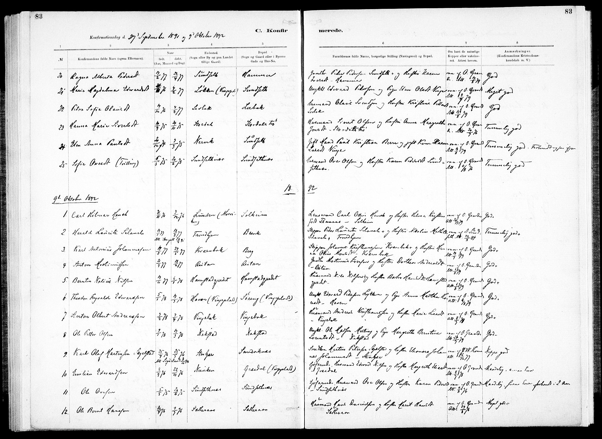 Ministerialprotokoller, klokkerbøker og fødselsregistre - Nord-Trøndelag, SAT/A-1458/733/L0325: Parish register (official) no. 733A04, 1884-1908, p. 83