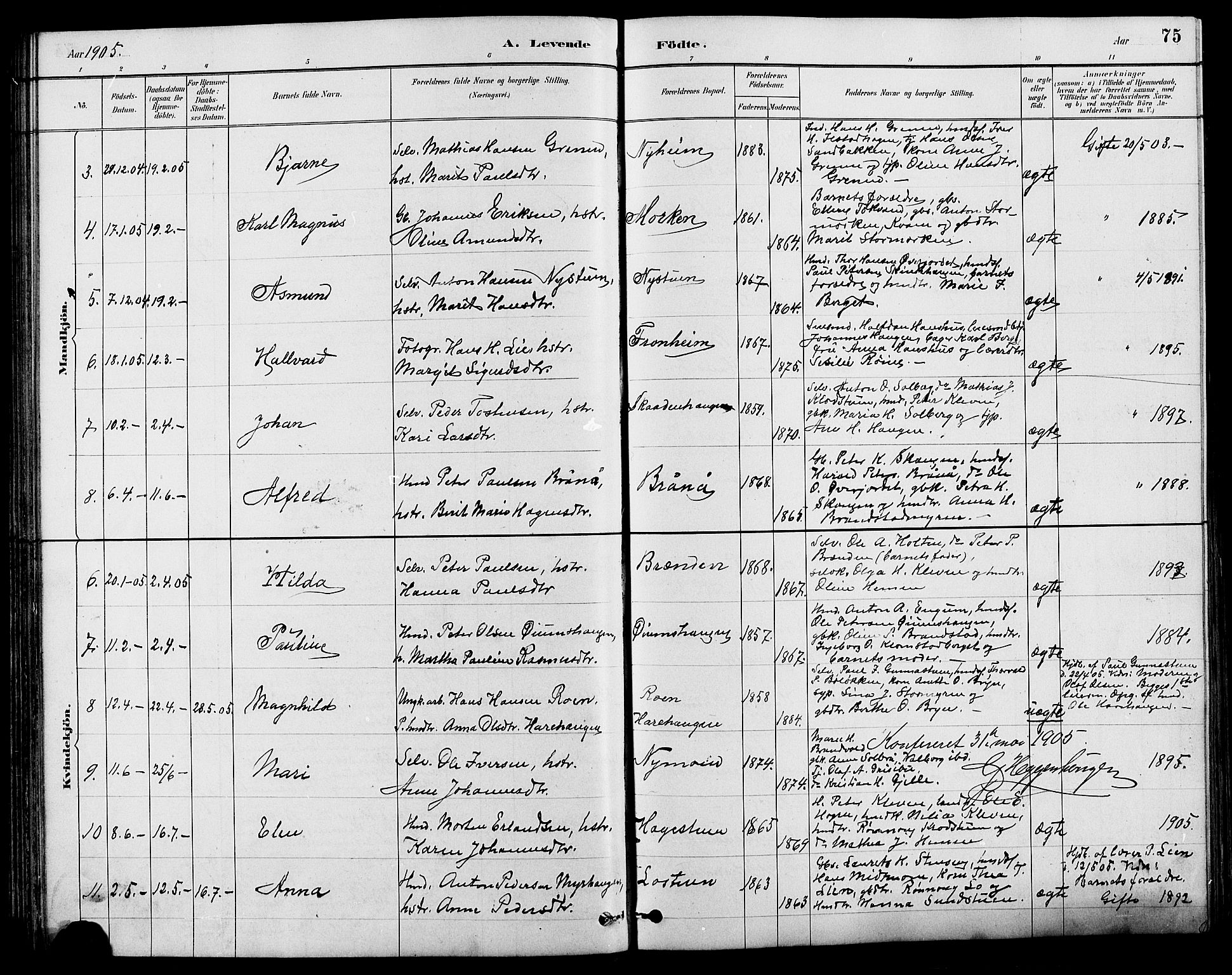 Nord-Fron prestekontor, SAH/PREST-080/H/Ha/Hab/L0004: Parish register (copy) no. 4, 1884-1914, p. 75