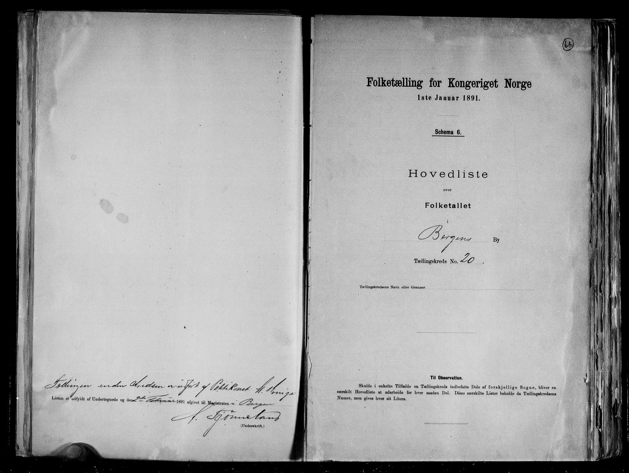 RA, 1891 Census for 1301 Bergen, 1891, p. 68