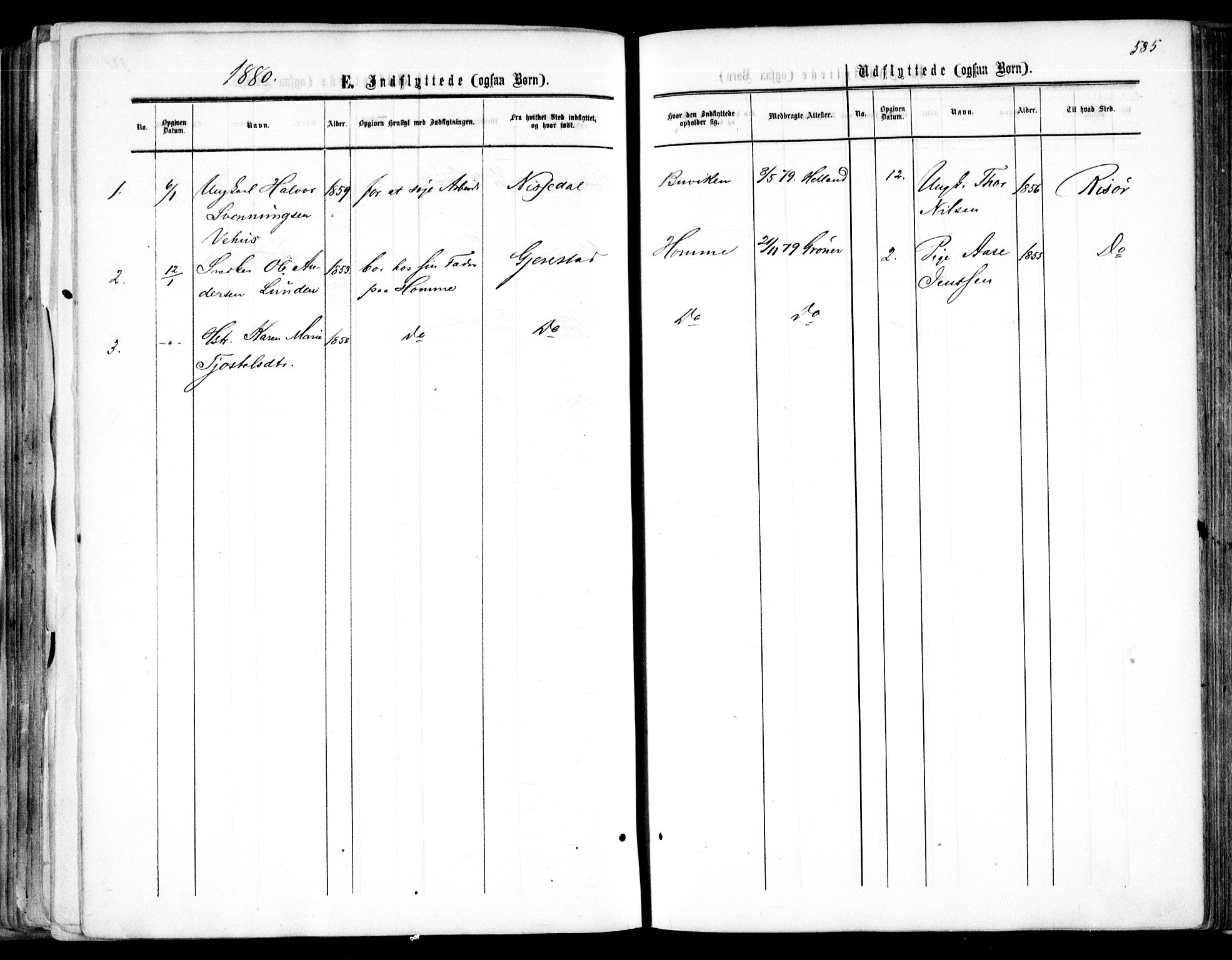 Søndeled sokneprestkontor, AV/SAK-1111-0038/F/Fa/L0003: Parish register (official) no. A 3, 1861-1879, p. 585