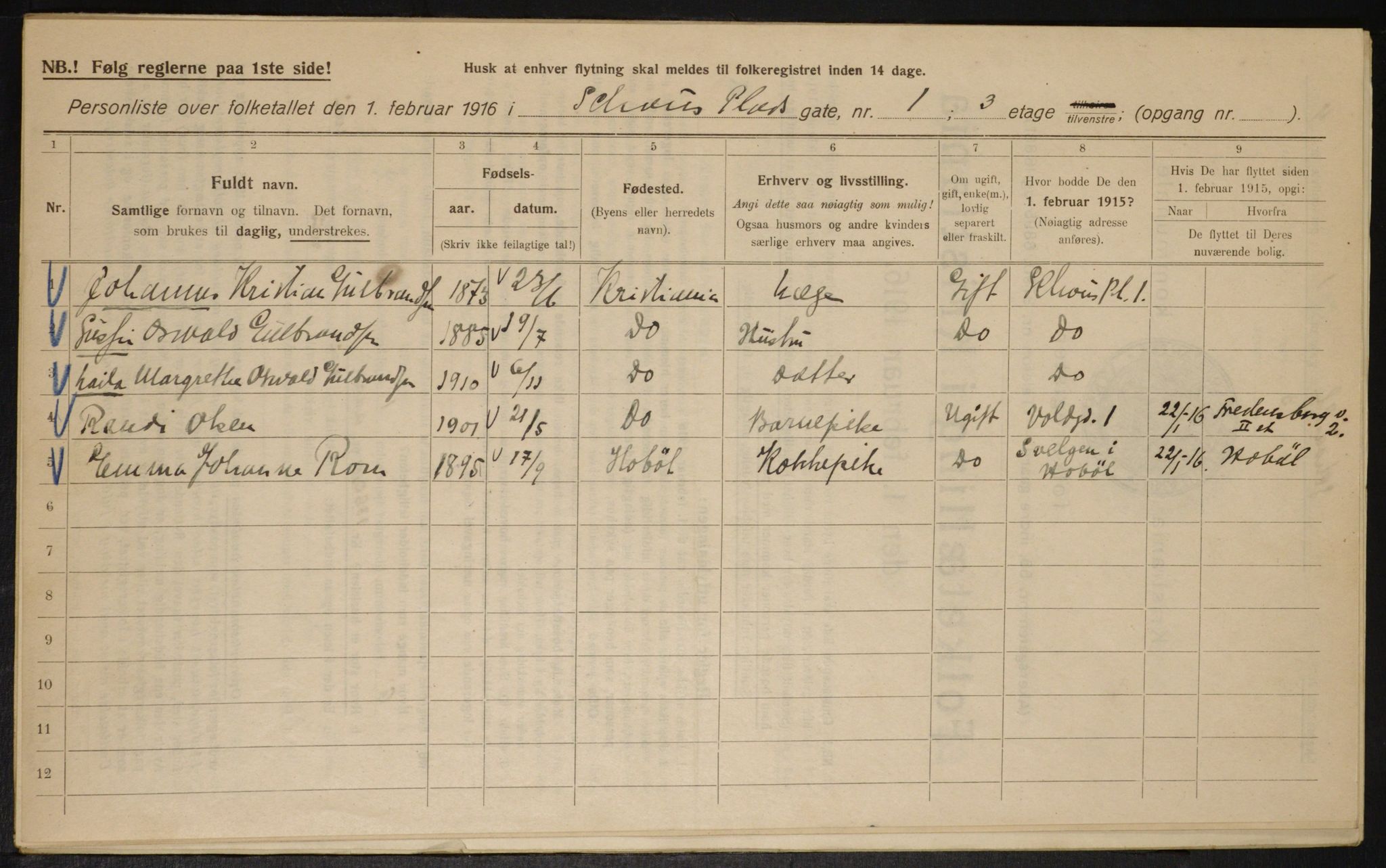 OBA, Municipal Census 1916 for Kristiania, 1916, p. 92449