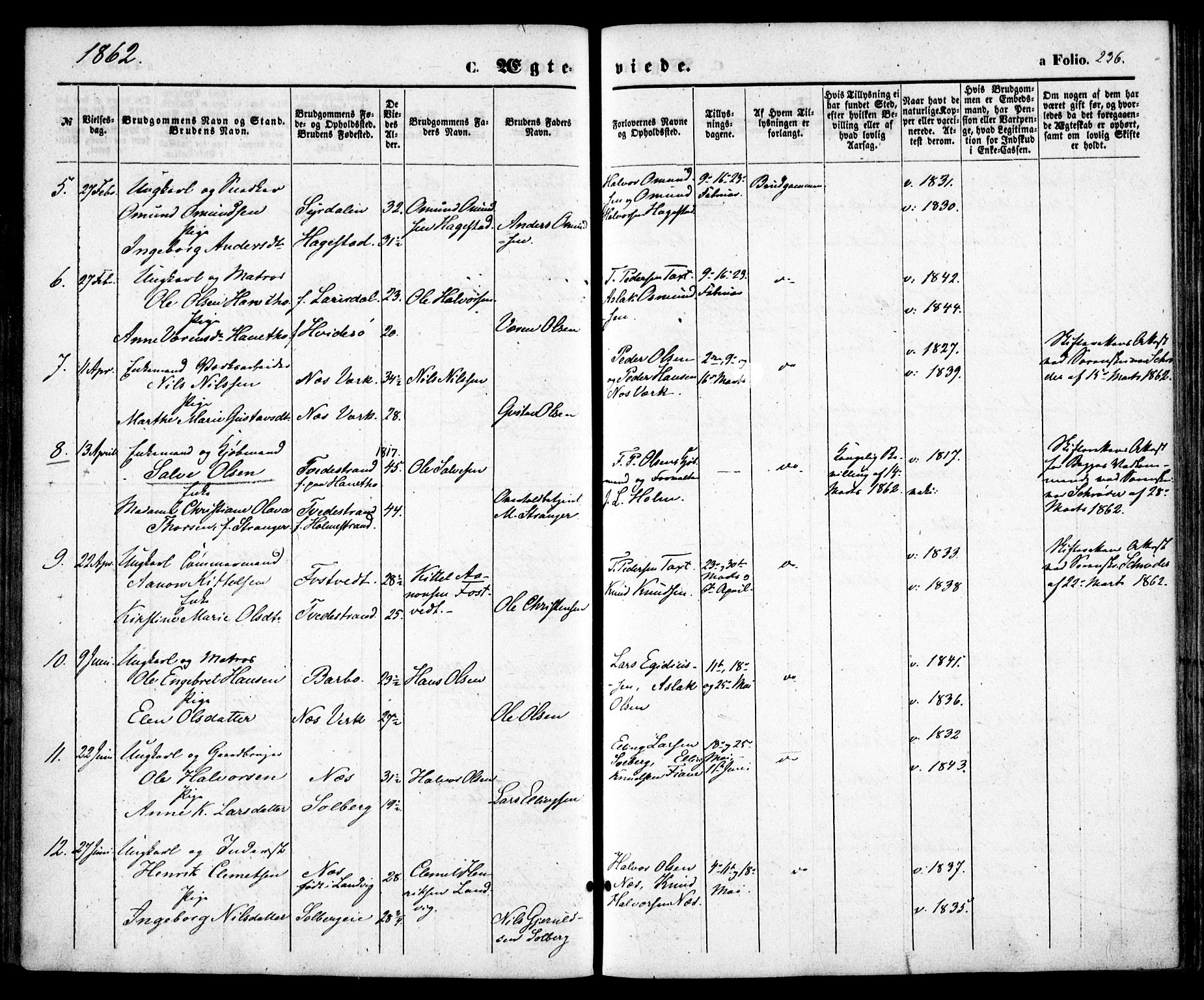 Holt sokneprestkontor, AV/SAK-1111-0021/F/Fa/L0009: Parish register (official) no. A 9, 1861-1871, p. 236