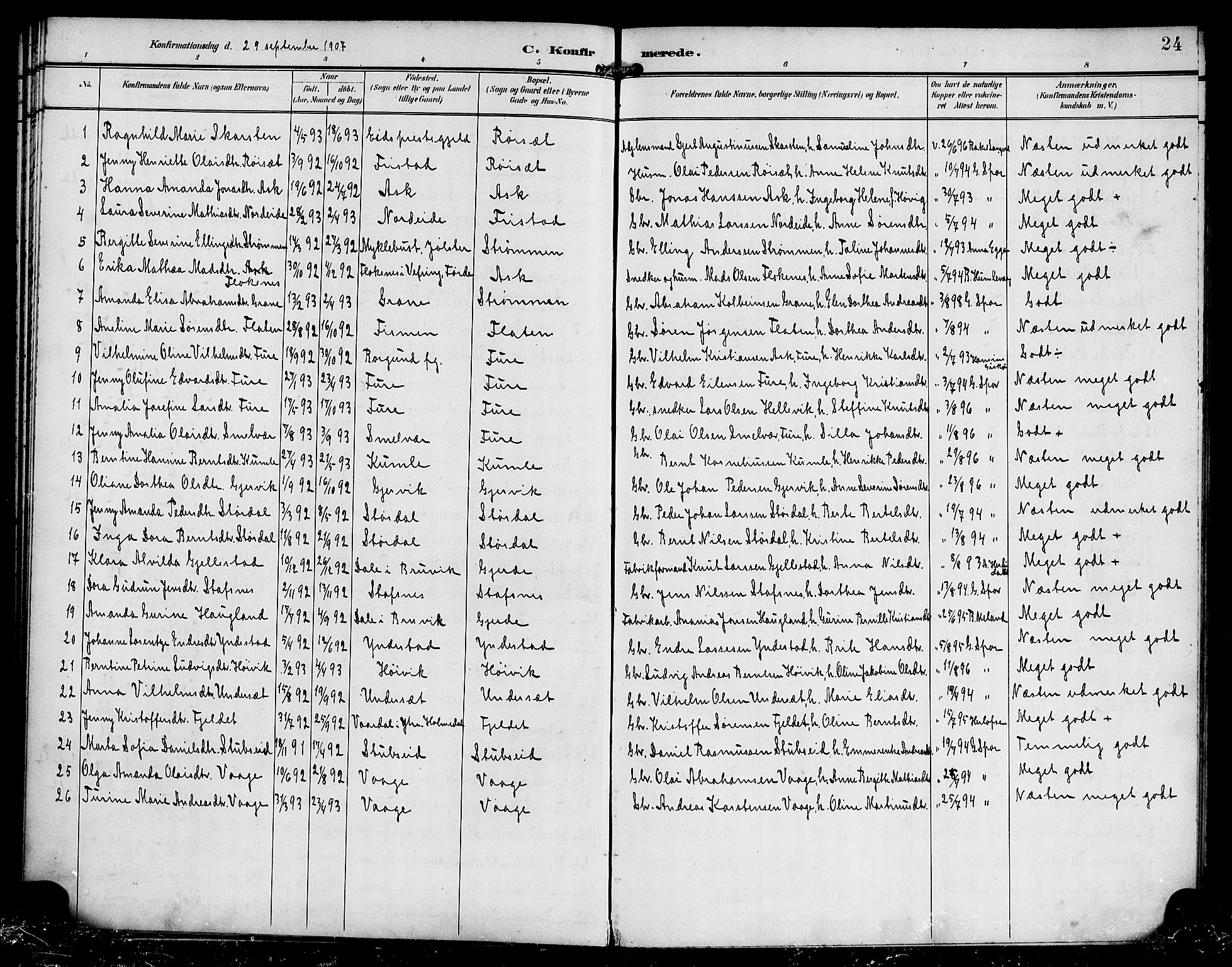 Askvoll sokneprestembete, SAB/A-79501/H/Haa/Haab/L0001: Parish register (official) no. B 1, 1896-1920, p. 24