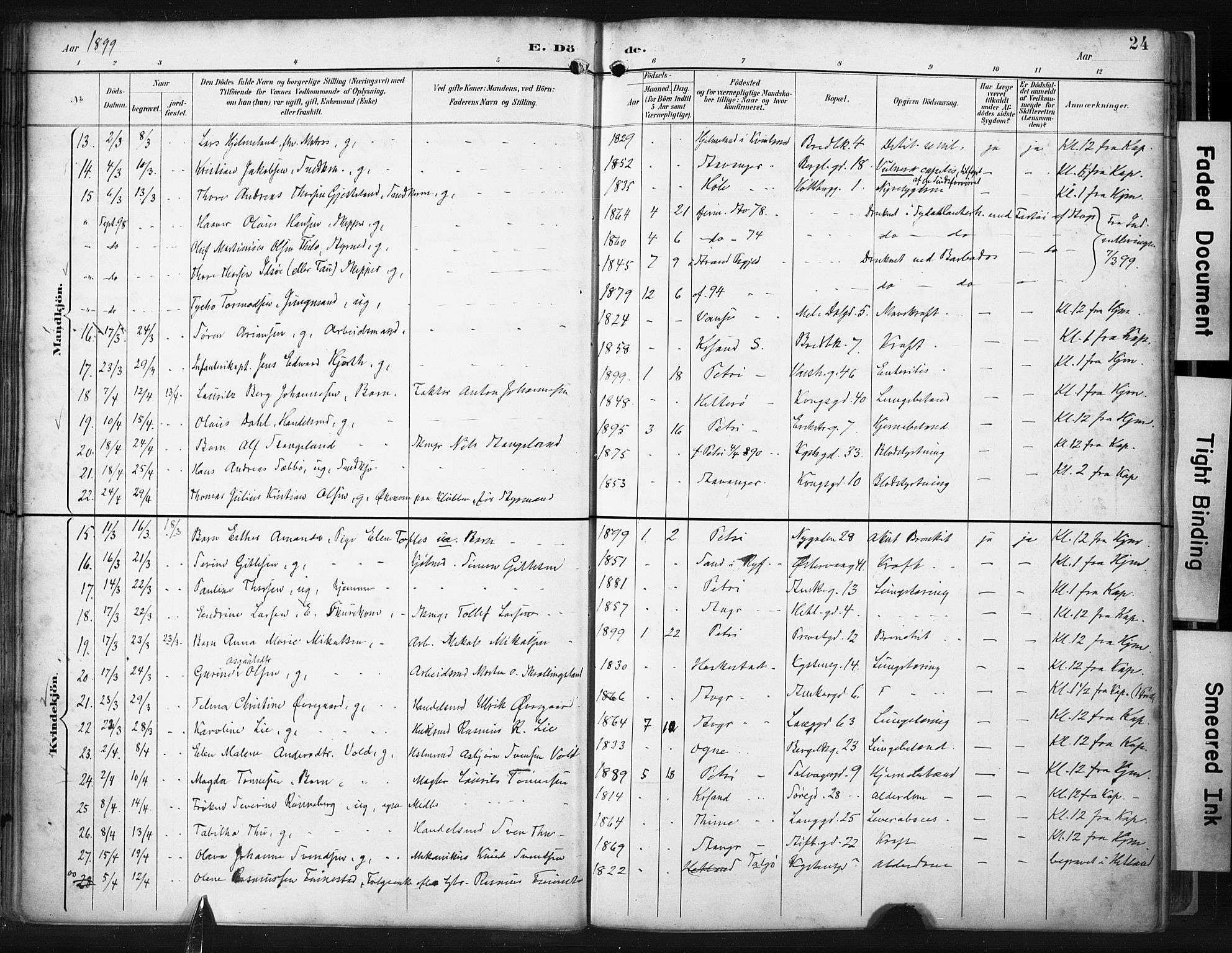 St. Petri sokneprestkontor, AV/SAST-A-101813/001/30/30BA/L0022: Parish register (official) no. A 22, 1895-1919, p. 24
