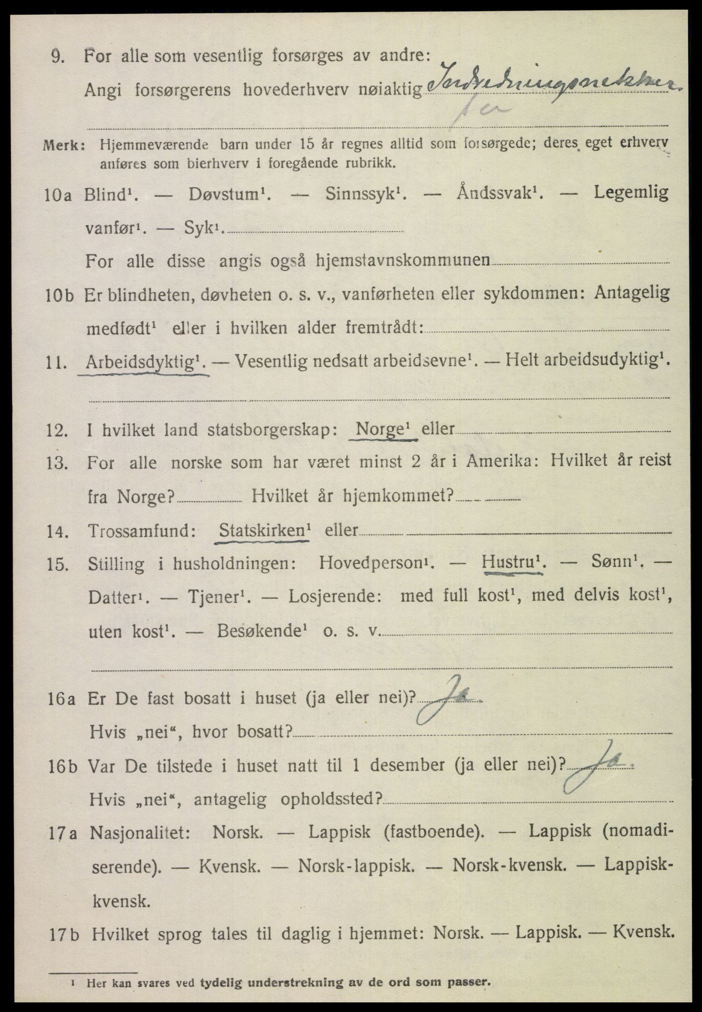 SAT, 1920 census for Grong, 1920, p. 4090