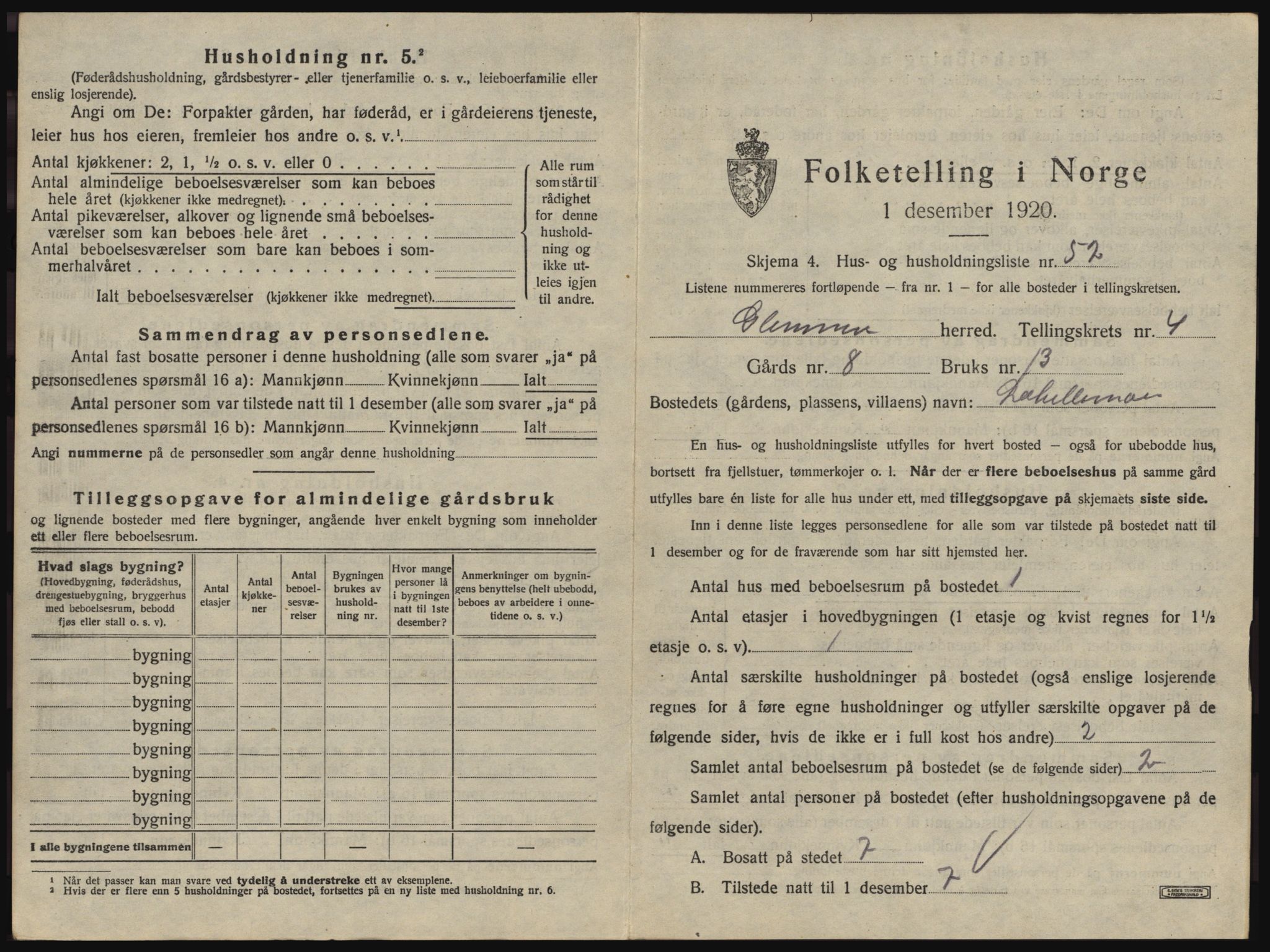 SAO, 1920 census for Glemmen, 1920, p. 731