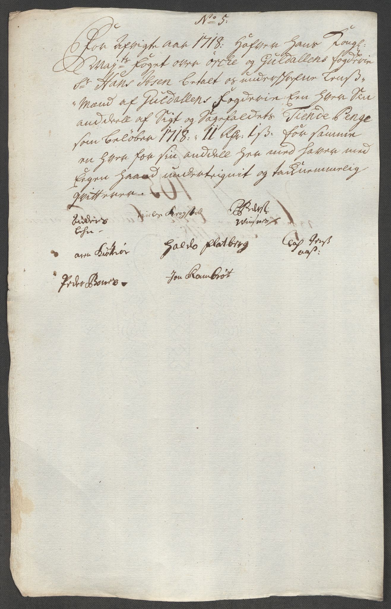 Rentekammeret inntil 1814, Reviderte regnskaper, Fogderegnskap, AV/RA-EA-4092/R60/L3972: Fogderegnskap Orkdal og Gauldal, 1718, p. 273