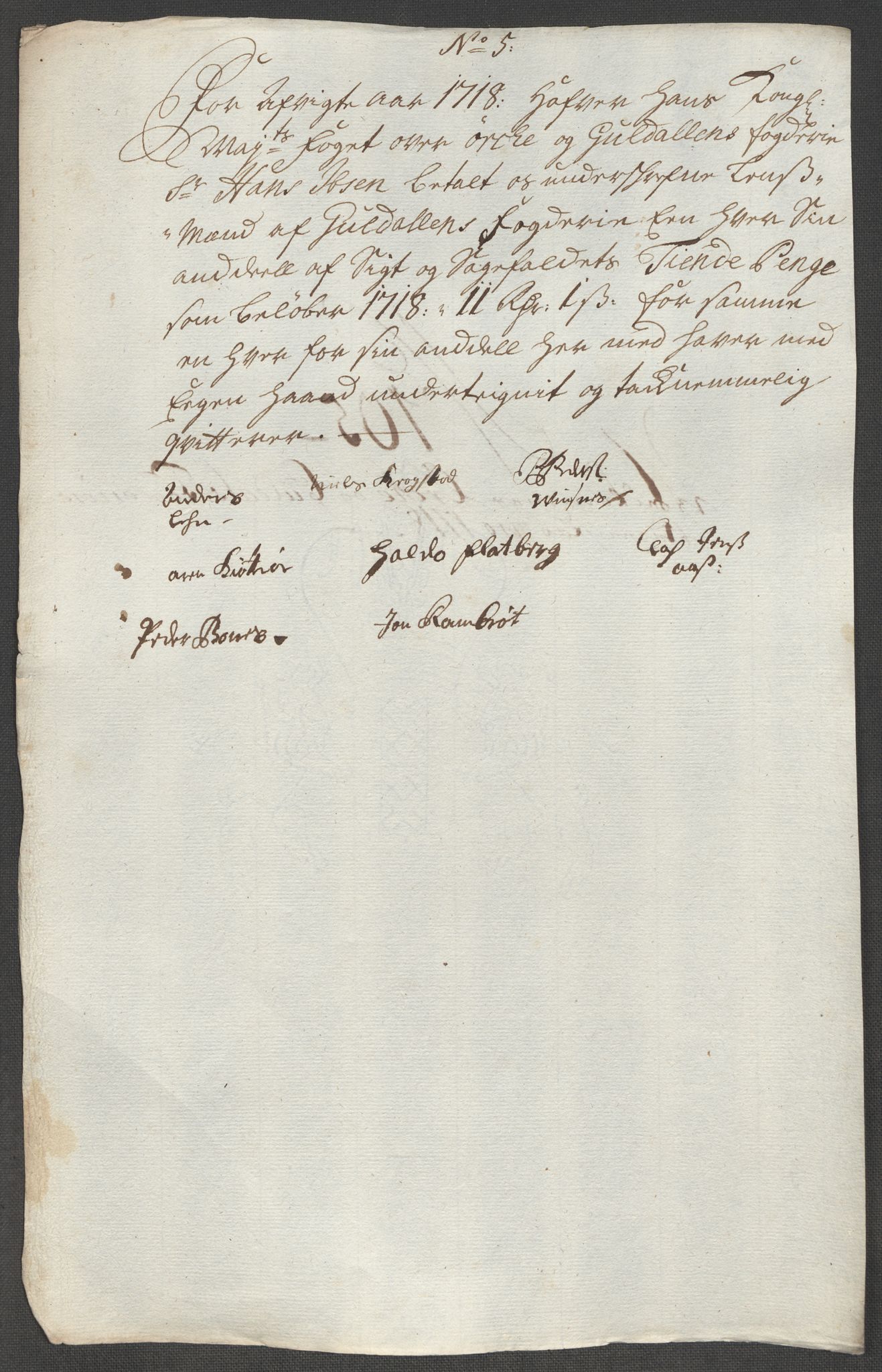 Rentekammeret inntil 1814, Reviderte regnskaper, Fogderegnskap, AV/RA-EA-4092/R60/L3972: Fogderegnskap Orkdal og Gauldal, 1718, p. 273