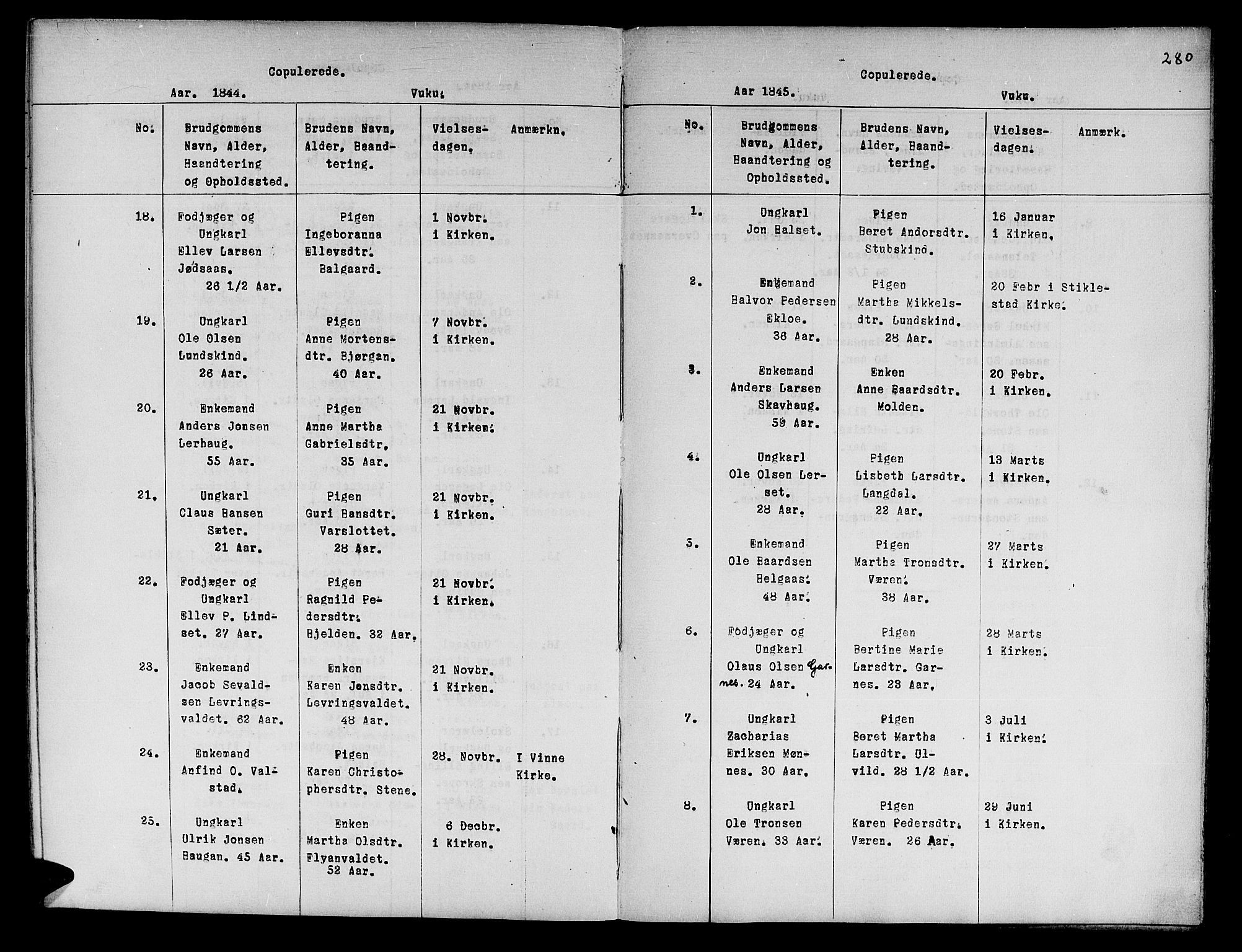 Ministerialprotokoller, klokkerbøker og fødselsregistre - Nord-Trøndelag, SAT/A-1458/724/L0265: Parish register (copy) no. 724C01, 1816-1845, p. 280