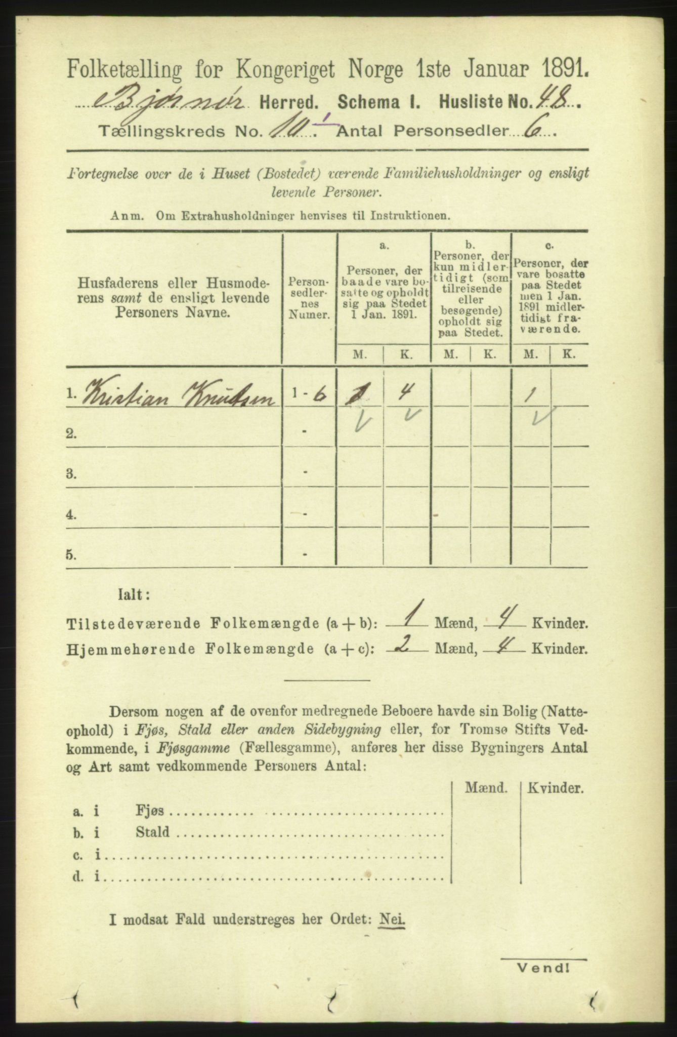 RA, 1891 census for 1632 Bjørnør, 1891, p. 4133