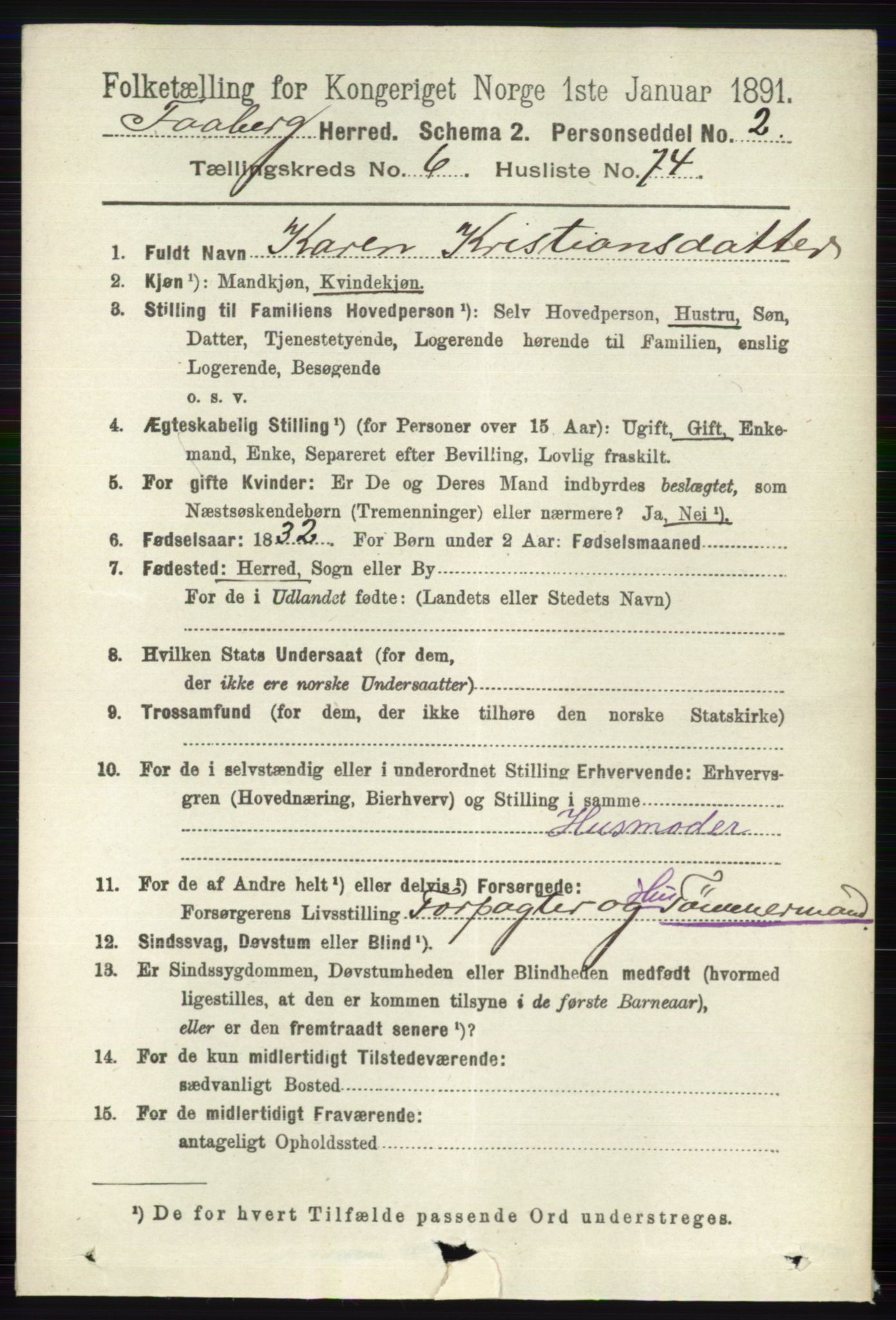 RA, 1891 census for 0524 Fåberg, 1891, p. 2680