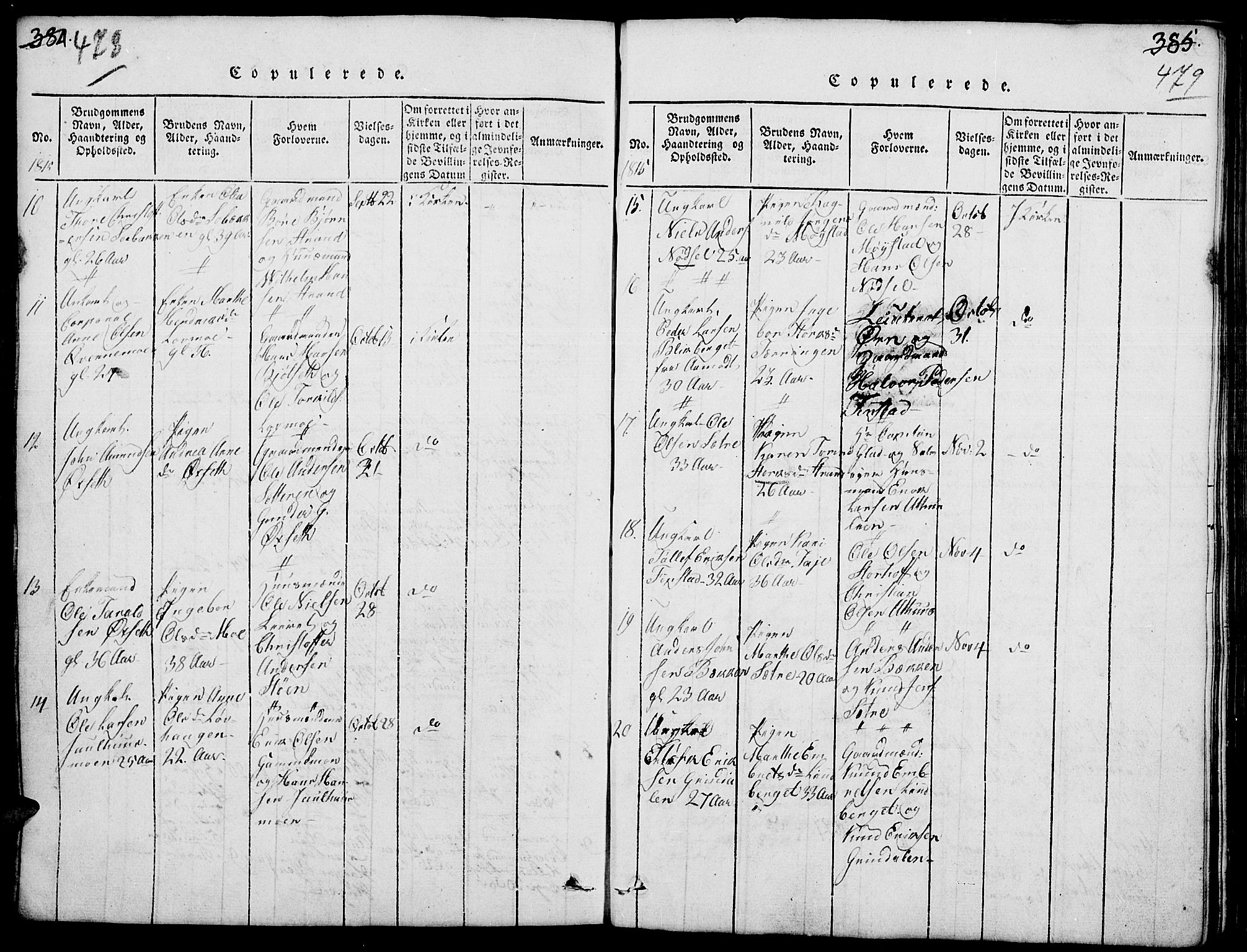 Elverum prestekontor, SAH/PREST-044/H/Ha/Hab/L0001: Parish register (copy) no. 1, 1815-1829, p. 478-479