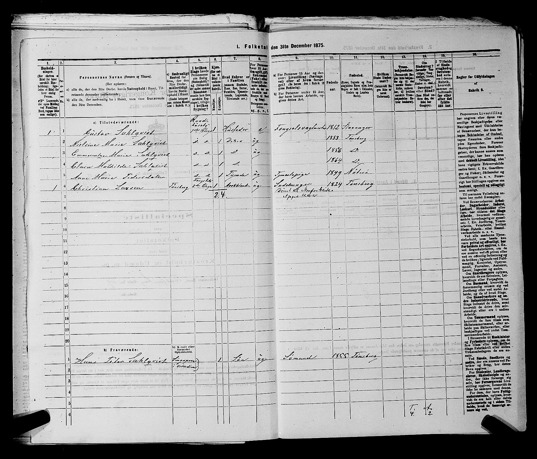 SAKO, 1875 census for 0705P Tønsberg, 1875, p. 479