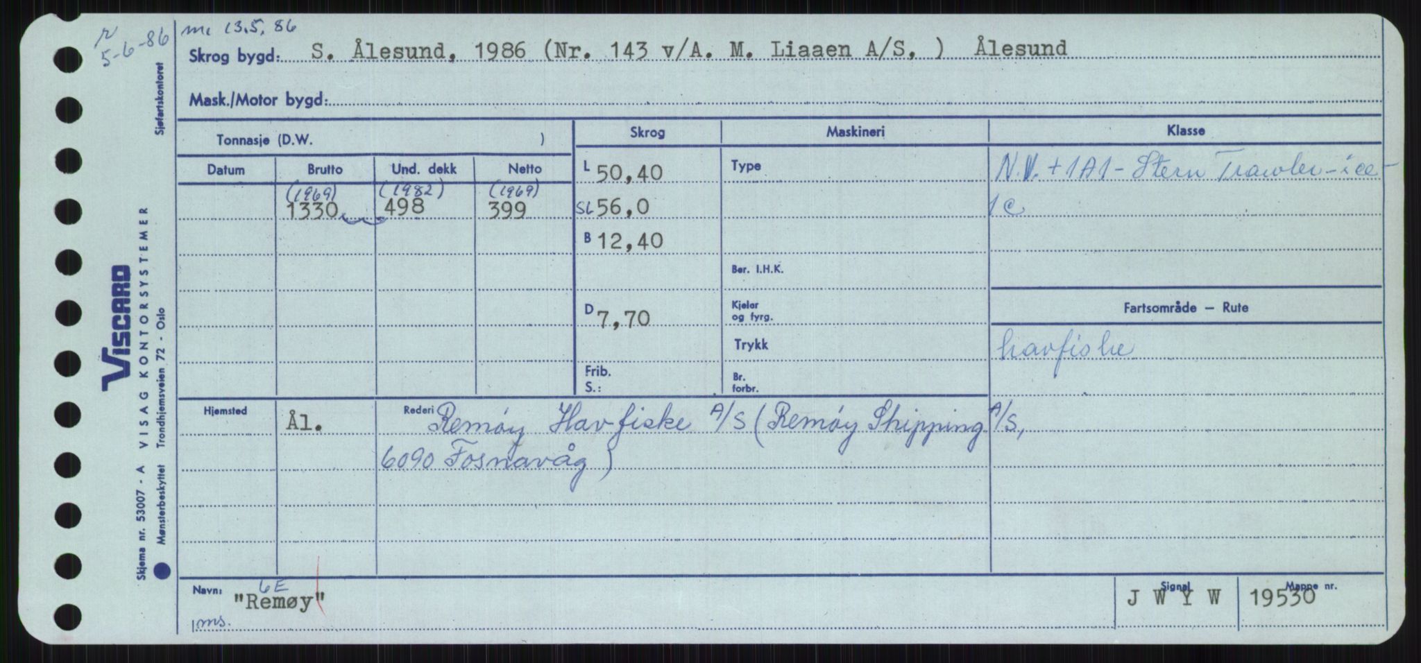 Sjøfartsdirektoratet med forløpere, Skipsmålingen, RA/S-1627/H/Ha/L0004/0002: Fartøy, Mas-R / Fartøy, Odin-R, p. 639