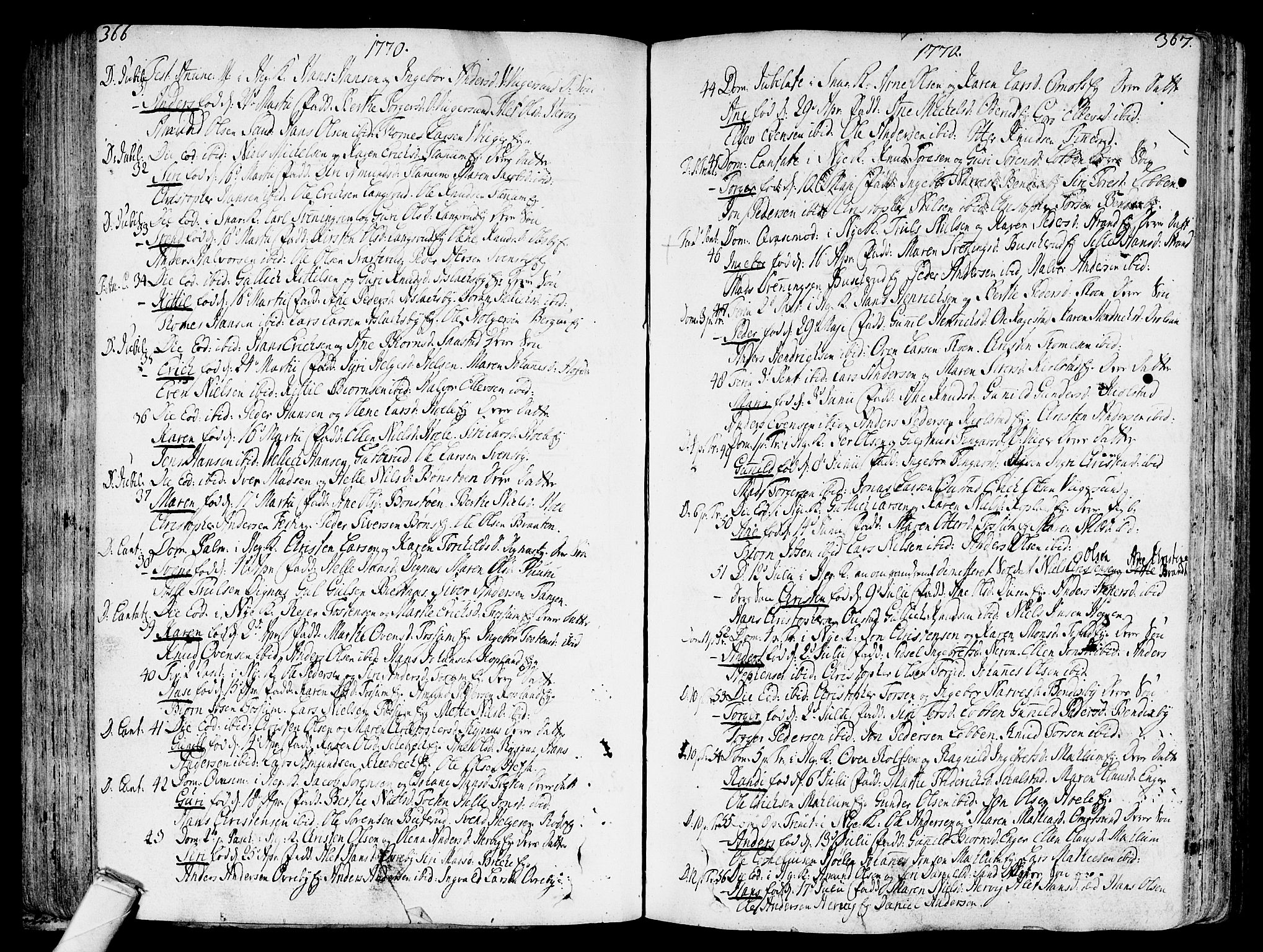 Modum kirkebøker, AV/SAKO-A-234/F/Fa/L0002: Parish register (official) no. 2, 1741-1782, p. 366-367