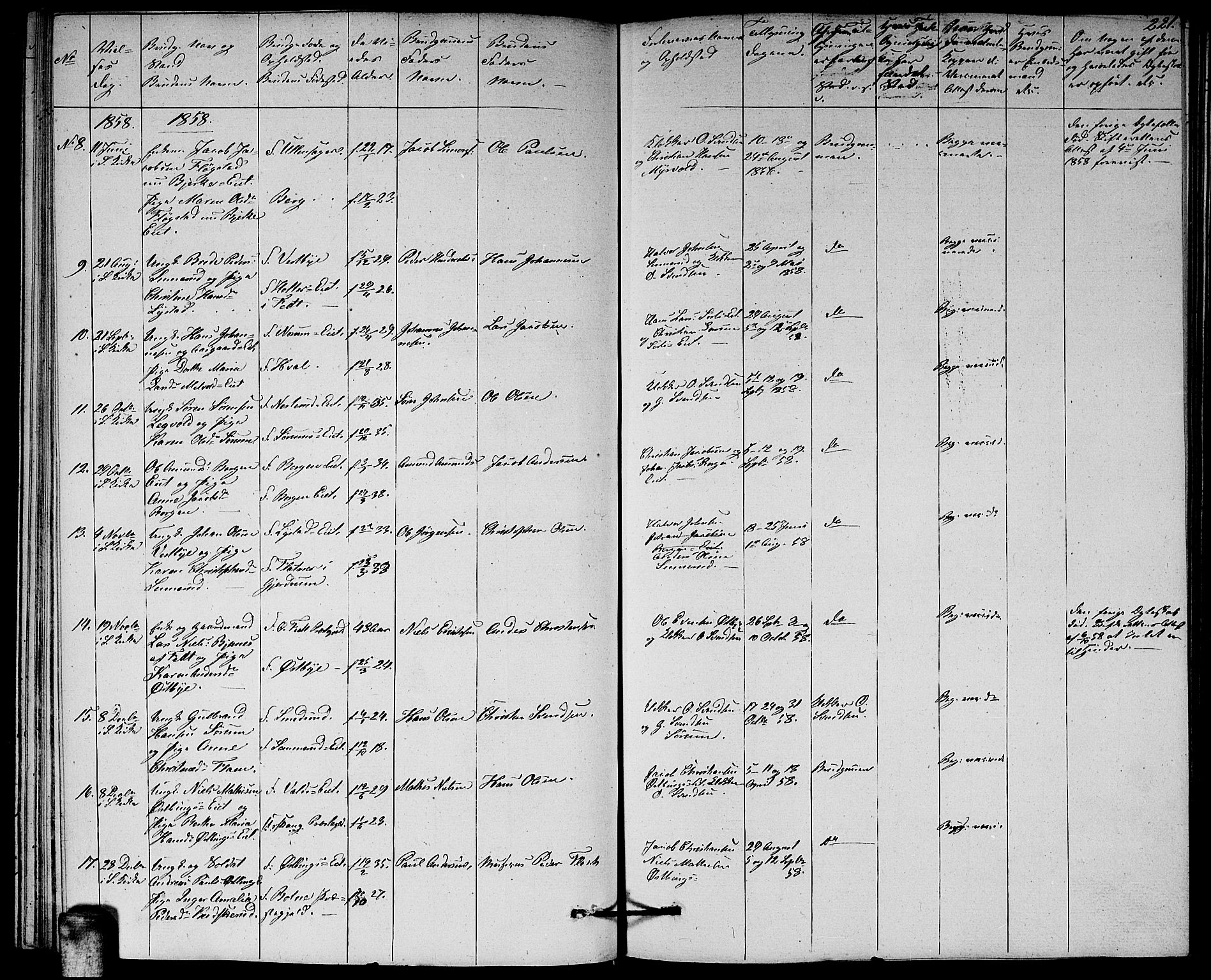 Sørum prestekontor Kirkebøker, AV/SAO-A-10303/G/Ga/L0003: Parish register (copy) no. I 3, 1846-1863, p. 221